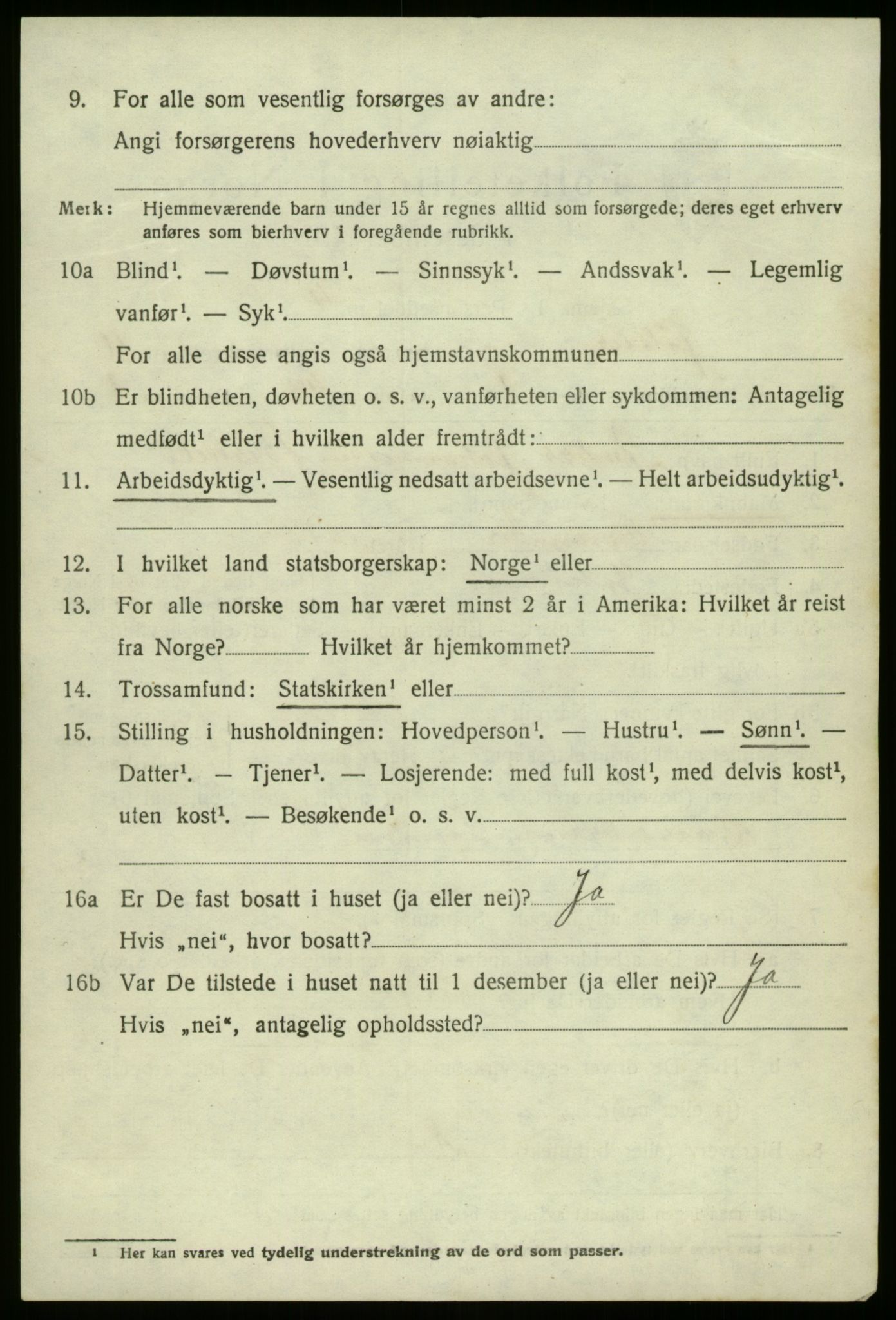 SAB, 1920 census for Jølster, 1920, p. 5061