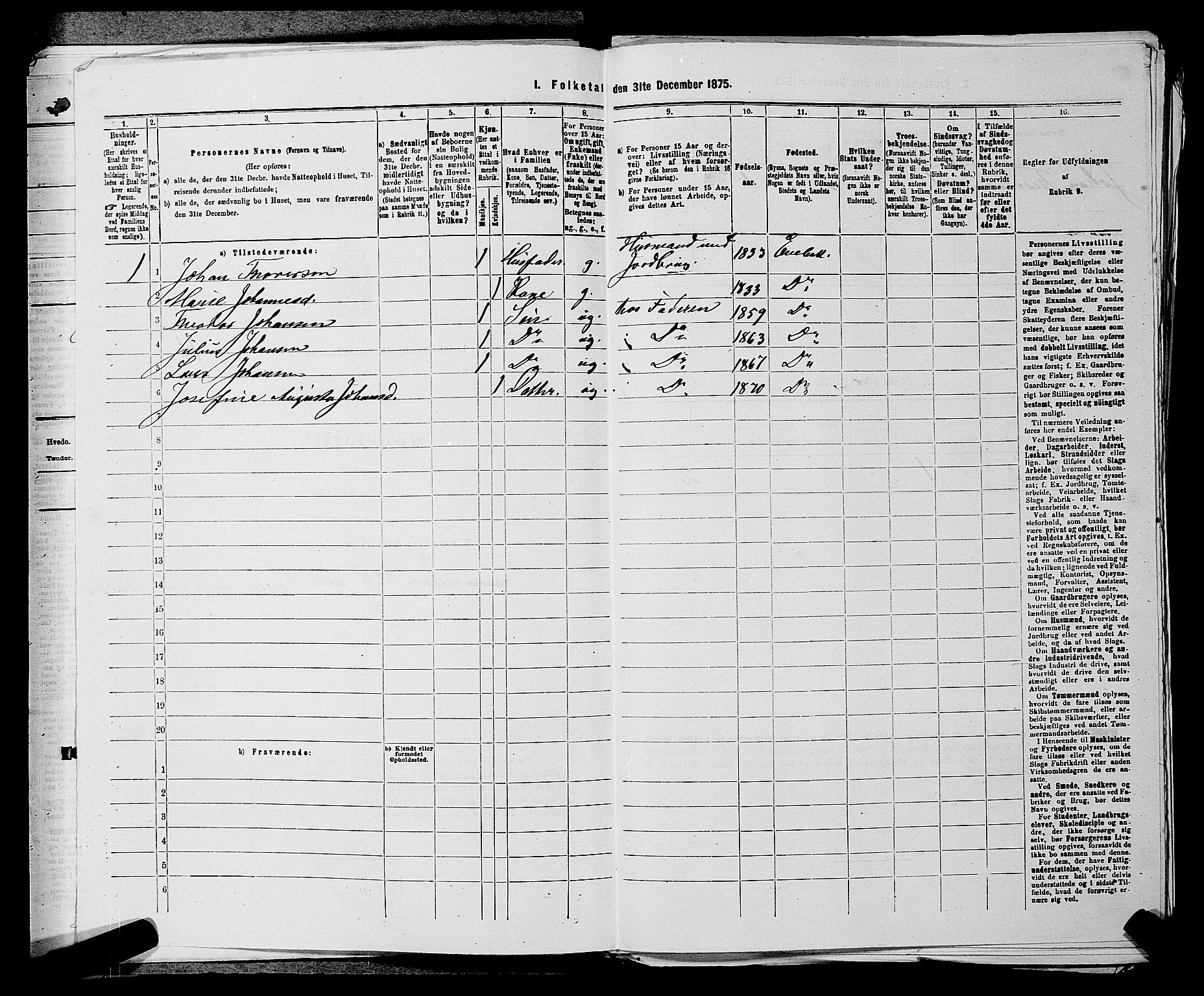 RA, 1875 census for 0229P Enebakk, 1875, p. 1100