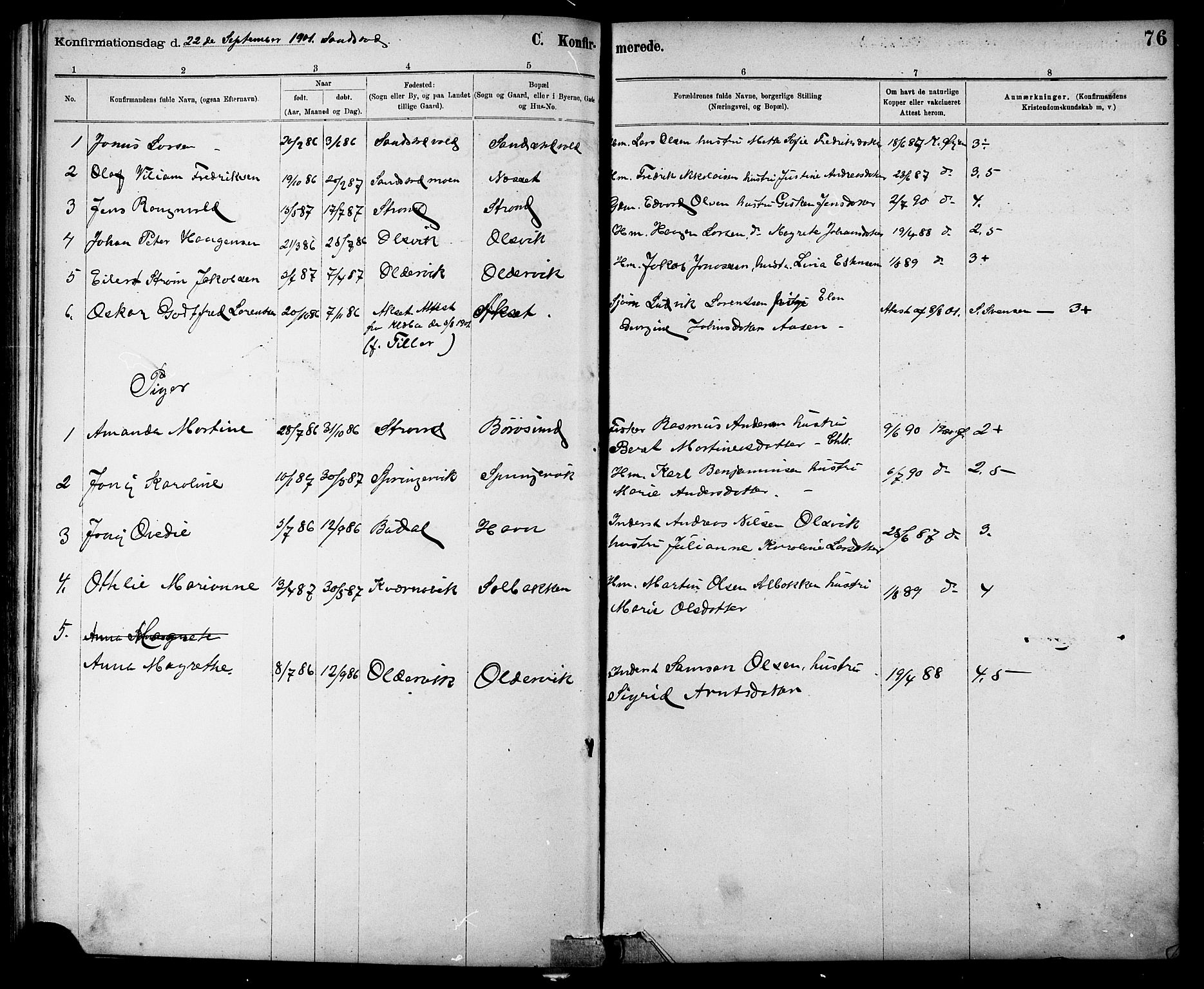 Ministerialprotokoller, klokkerbøker og fødselsregistre - Sør-Trøndelag, SAT/A-1456/639/L0573: Parish register (copy) no. 639C01, 1890-1905, p. 76