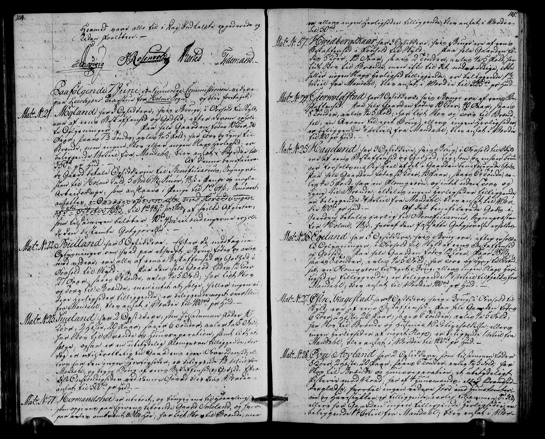Rentekammeret inntil 1814, Realistisk ordnet avdeling, AV/RA-EA-4070/N/Ne/Nea/L0086: Mandal fogderi. Deliberasjonsprotokoll, 1803, p. 54