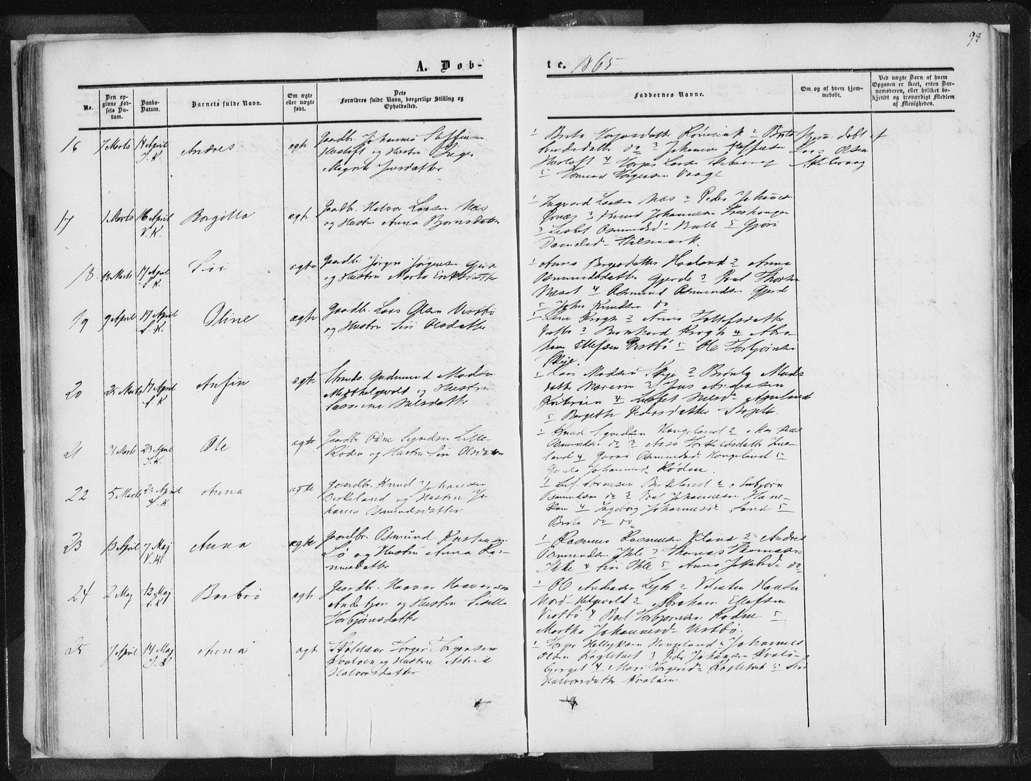 Vikedal sokneprestkontor, SAST/A-101840/01/IV: Parish register (official) no. A 6.1, 1851-1867, p. 98
