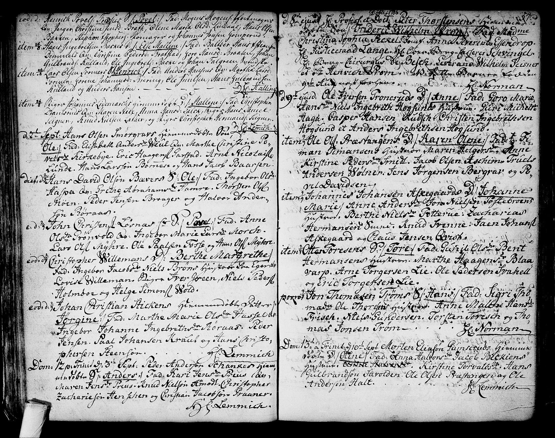Kongsberg kirkebøker, SAKO/A-22/F/Fa/L0006: Parish register (official) no. I 6, 1783-1797, p. 54