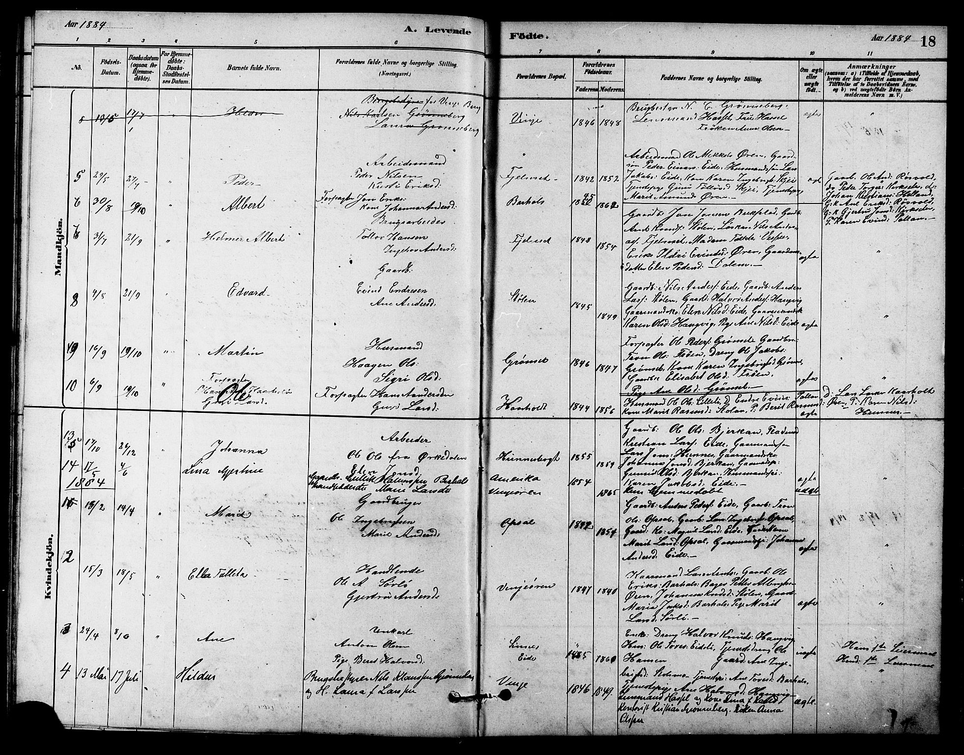 Ministerialprotokoller, klokkerbøker og fødselsregistre - Sør-Trøndelag, SAT/A-1456/631/L0514: Parish register (copy) no. 631C02, 1879-1912, p. 18