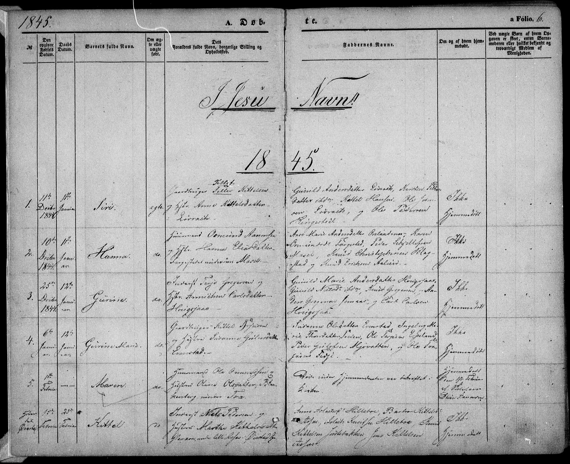 Froland sokneprestkontor, AV/SAK-1111-0013/F/Fa/L0002: Parish register (official) no. A 2, 1845-1863, p. 6