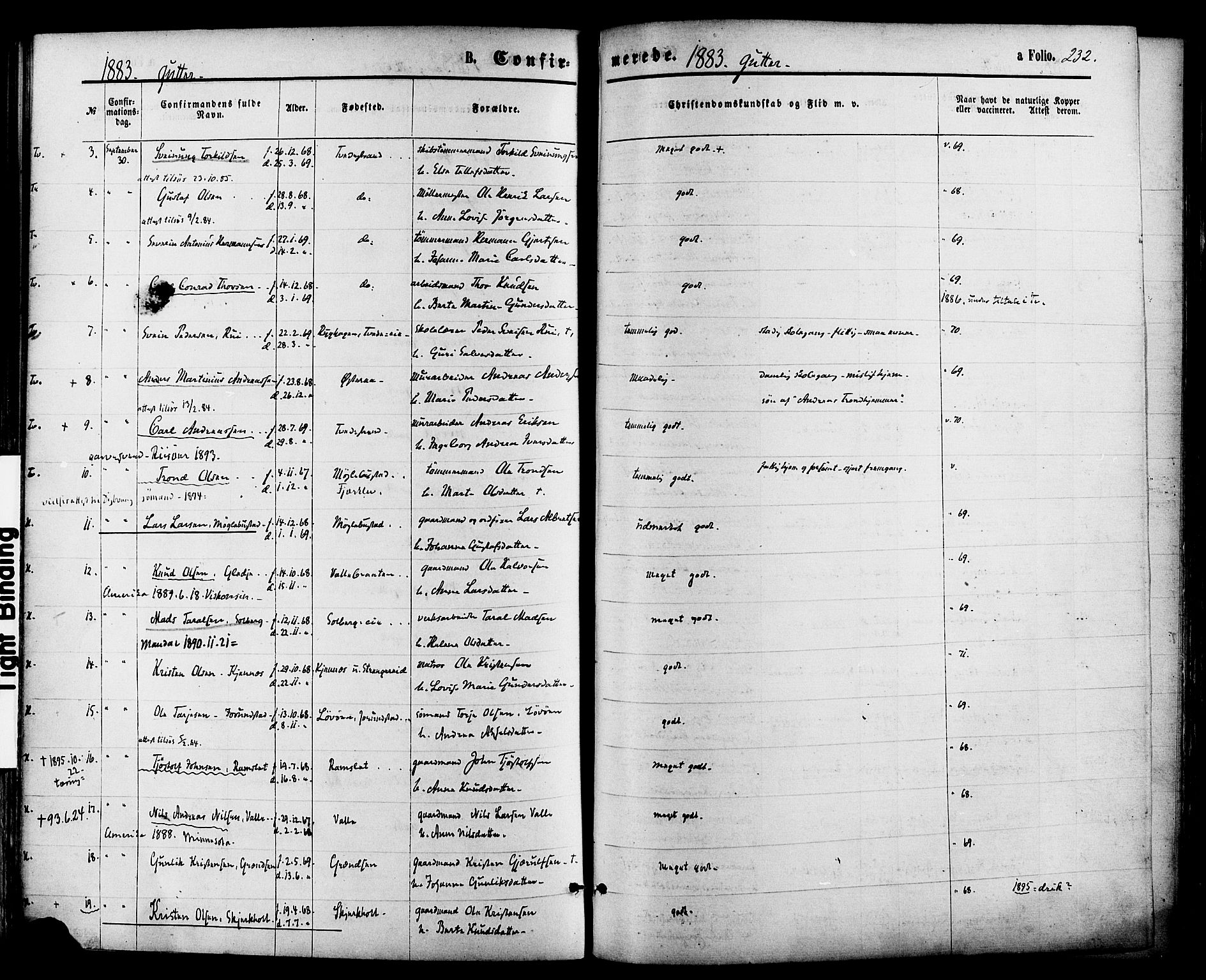 Holt sokneprestkontor, AV/SAK-1111-0021/F/Fa/L0010: Parish register (official) no. A 10, 1872-1885, p. 232