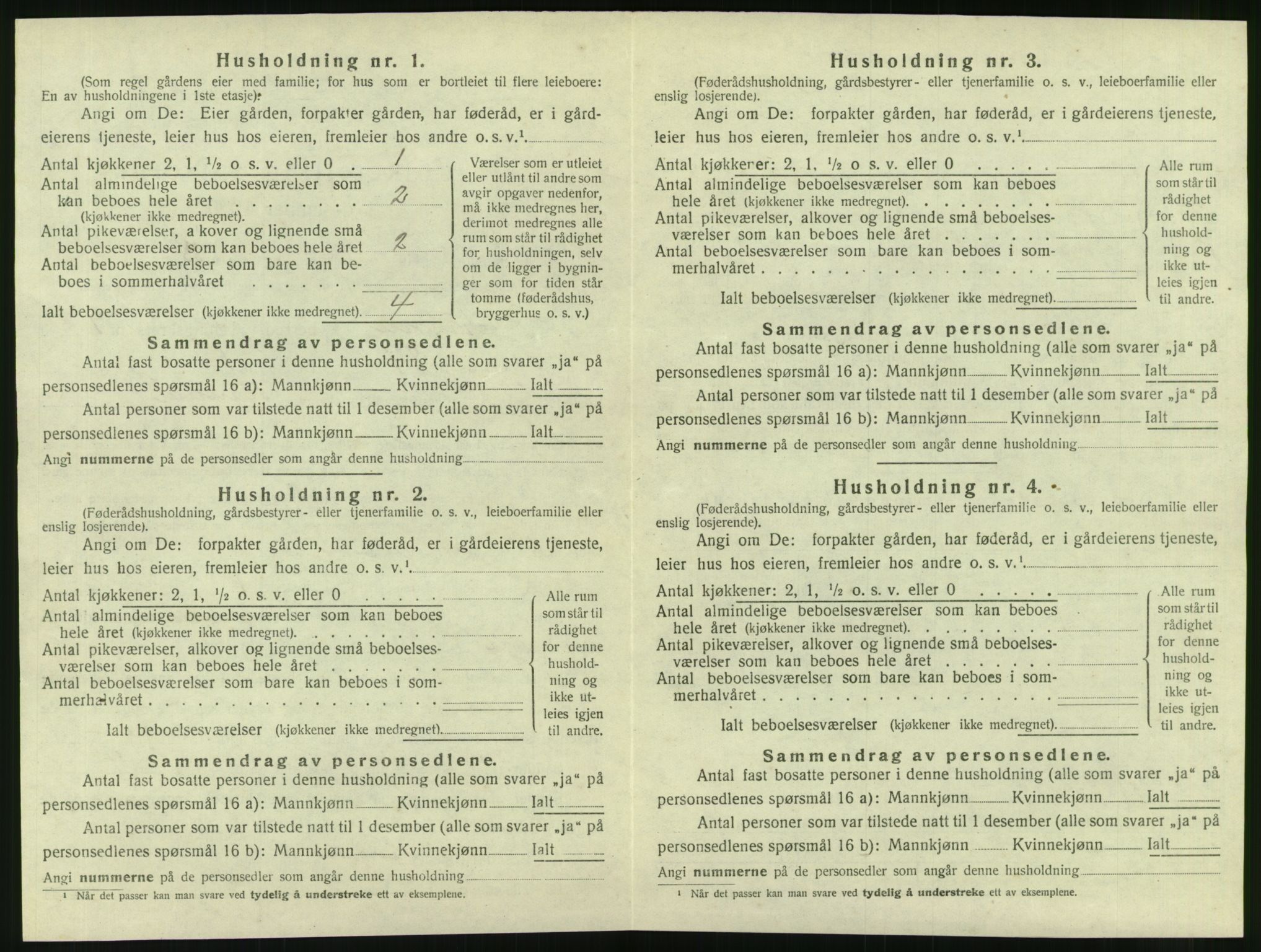 SAT, 1920 census for Nesna, 1920, p. 1184