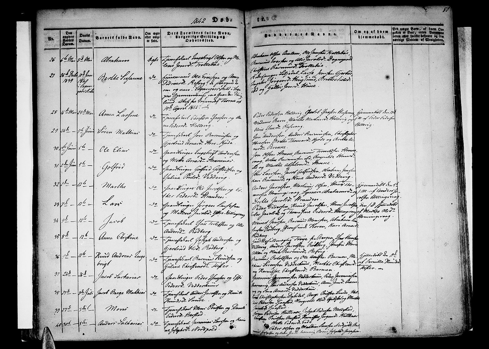 Selje sokneprestembete, AV/SAB-A-99938/H/Ha/Haa/Haaa: Parish register (official) no. A 9, 1829-1844, p. 80