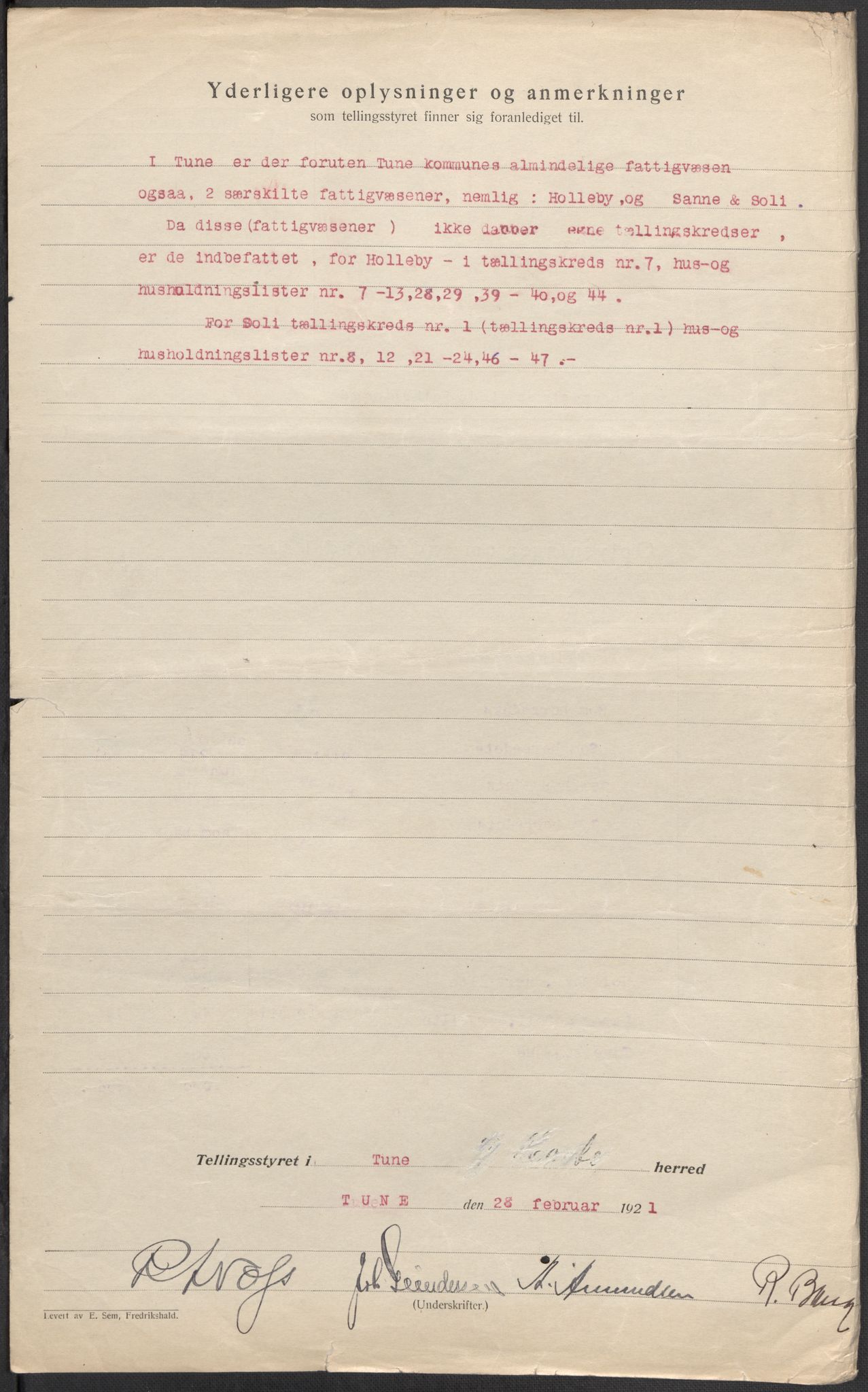 SAO, 1920 census for Tune, 1920, p. 5