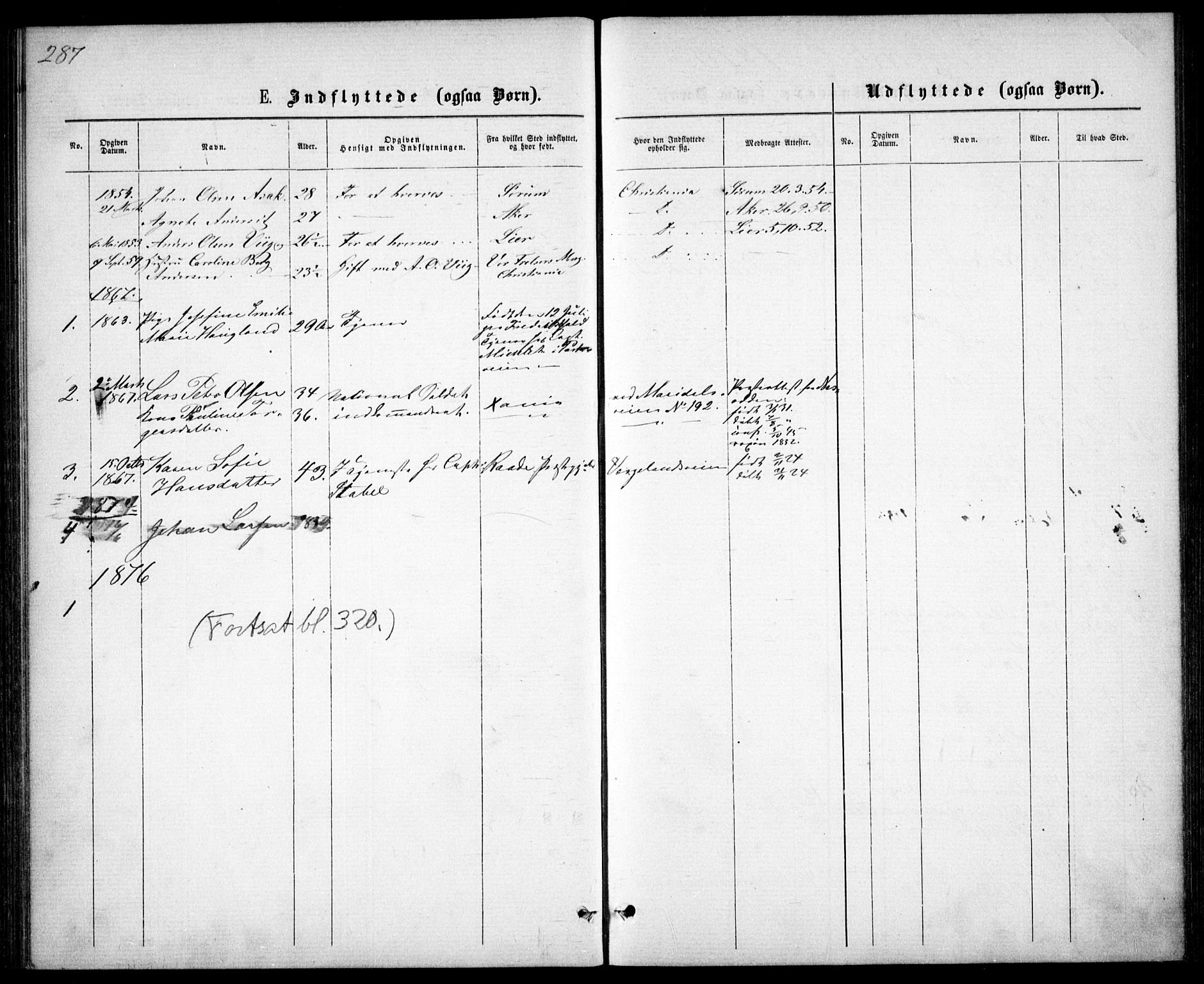 Garnisonsmenigheten Kirkebøker, AV/SAO-A-10846/G/Ga/L0006: Parish register (copy) no. 6, 1860-1880, p. 287