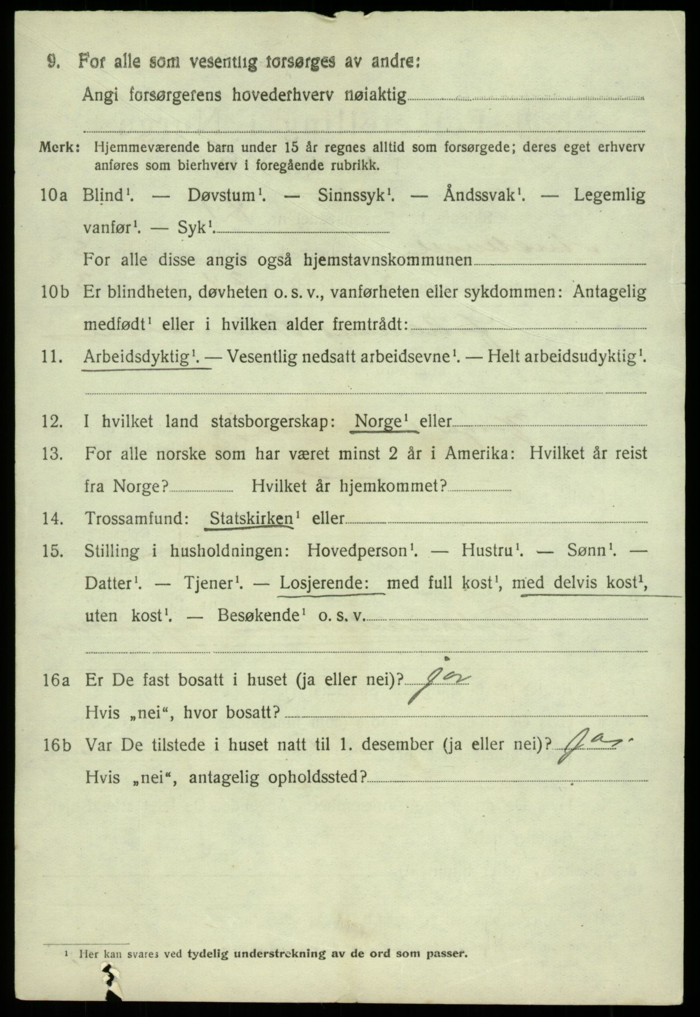 SAB, 1920 census for Austevoll, 1920, p. 3153