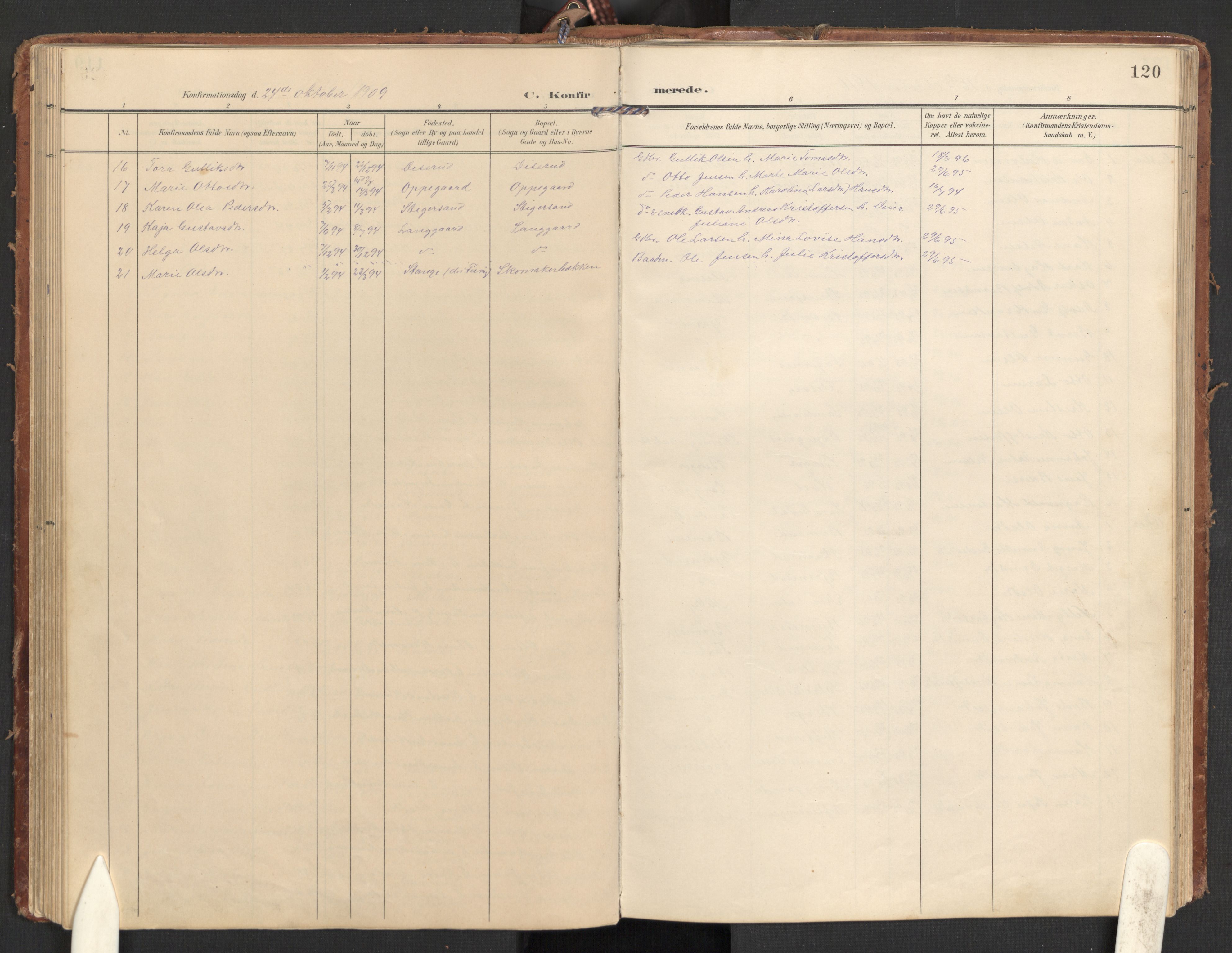 Hurdal prestekontor Kirkebøker, AV/SAO-A-10889/G/Gb/L0001: Parish register (copy) no. II 1, 1902-1939, p. 120