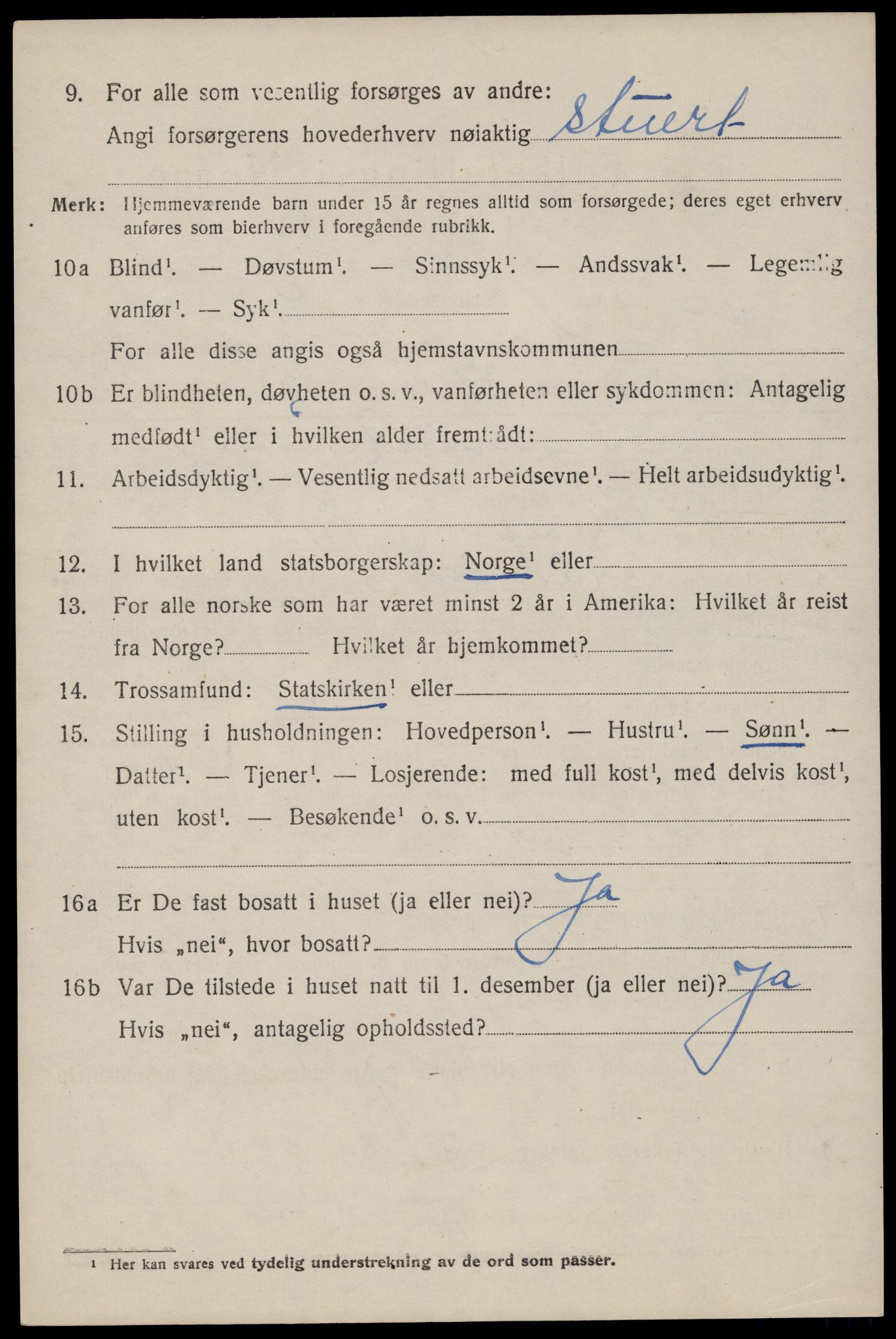 SAST, 1920 census for Håland, 1920, p. 3004