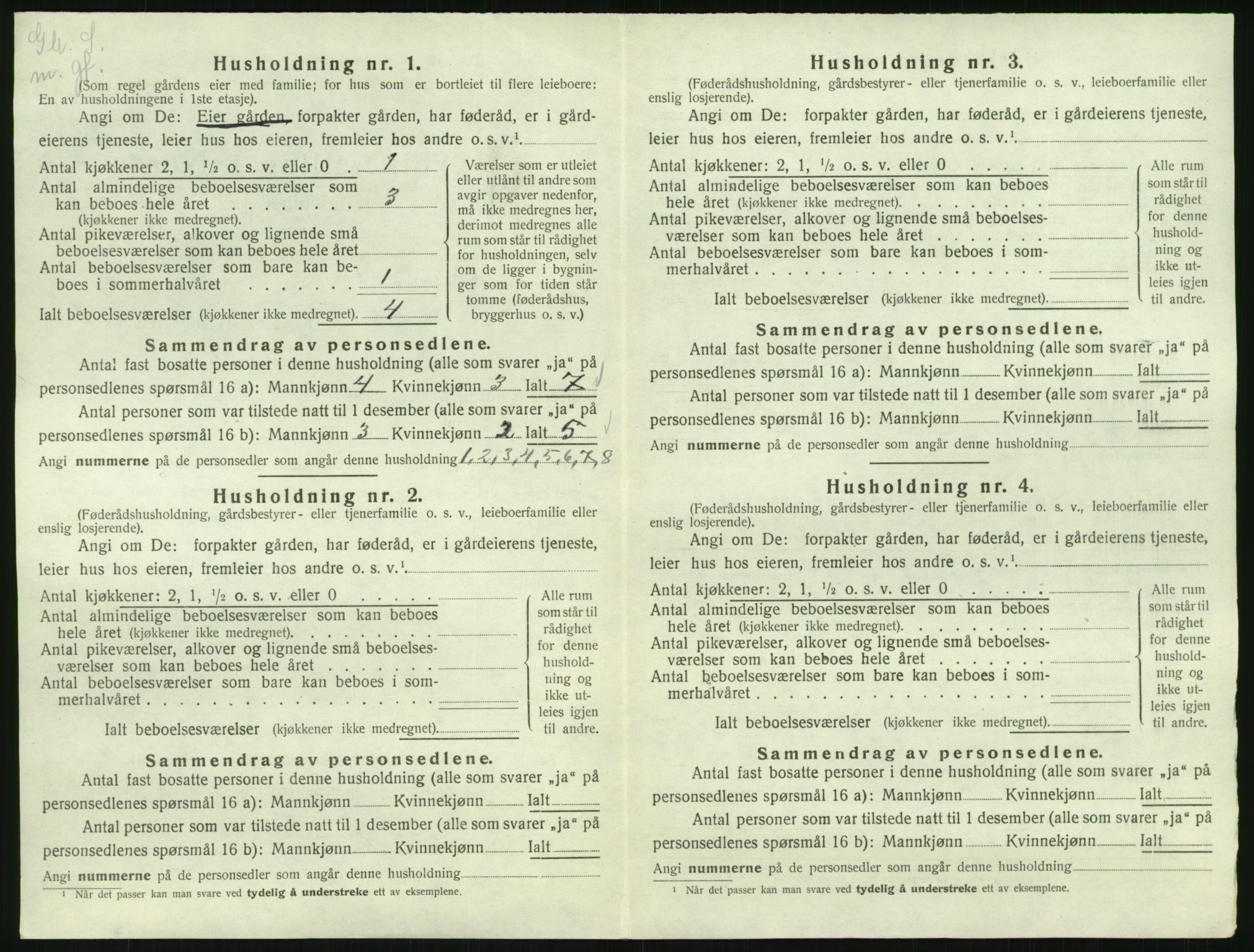 SAK, 1920 census for Åseral, 1920, p. 49