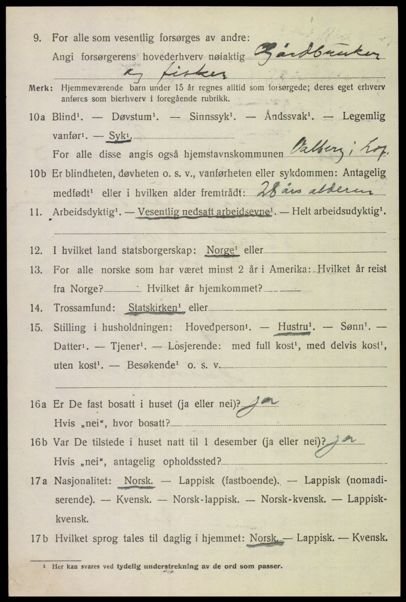 SAT, 1920 census for Borge, 1920, p. 10596