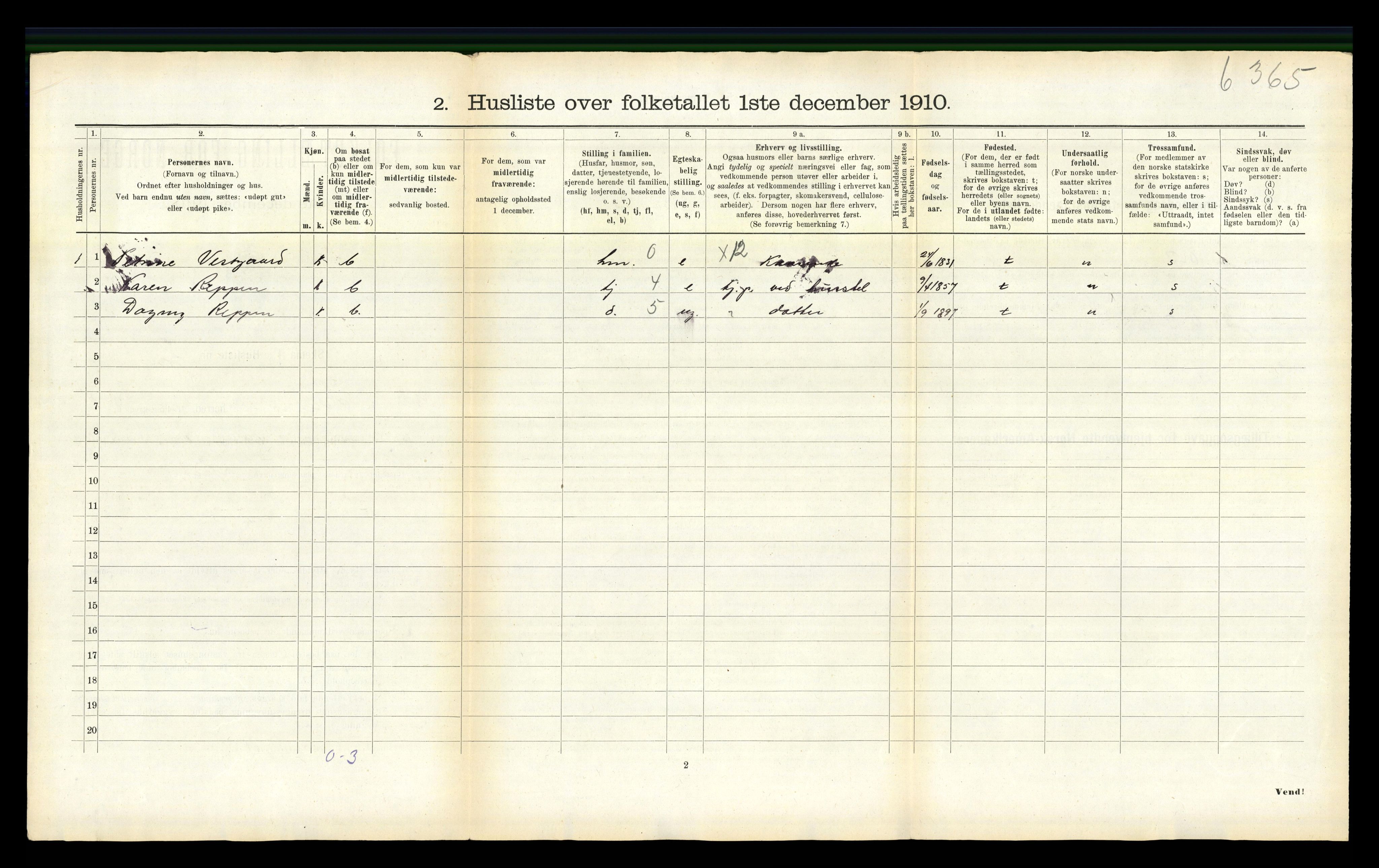 RA, 1910 census for Fosnes, 1910, p. 76