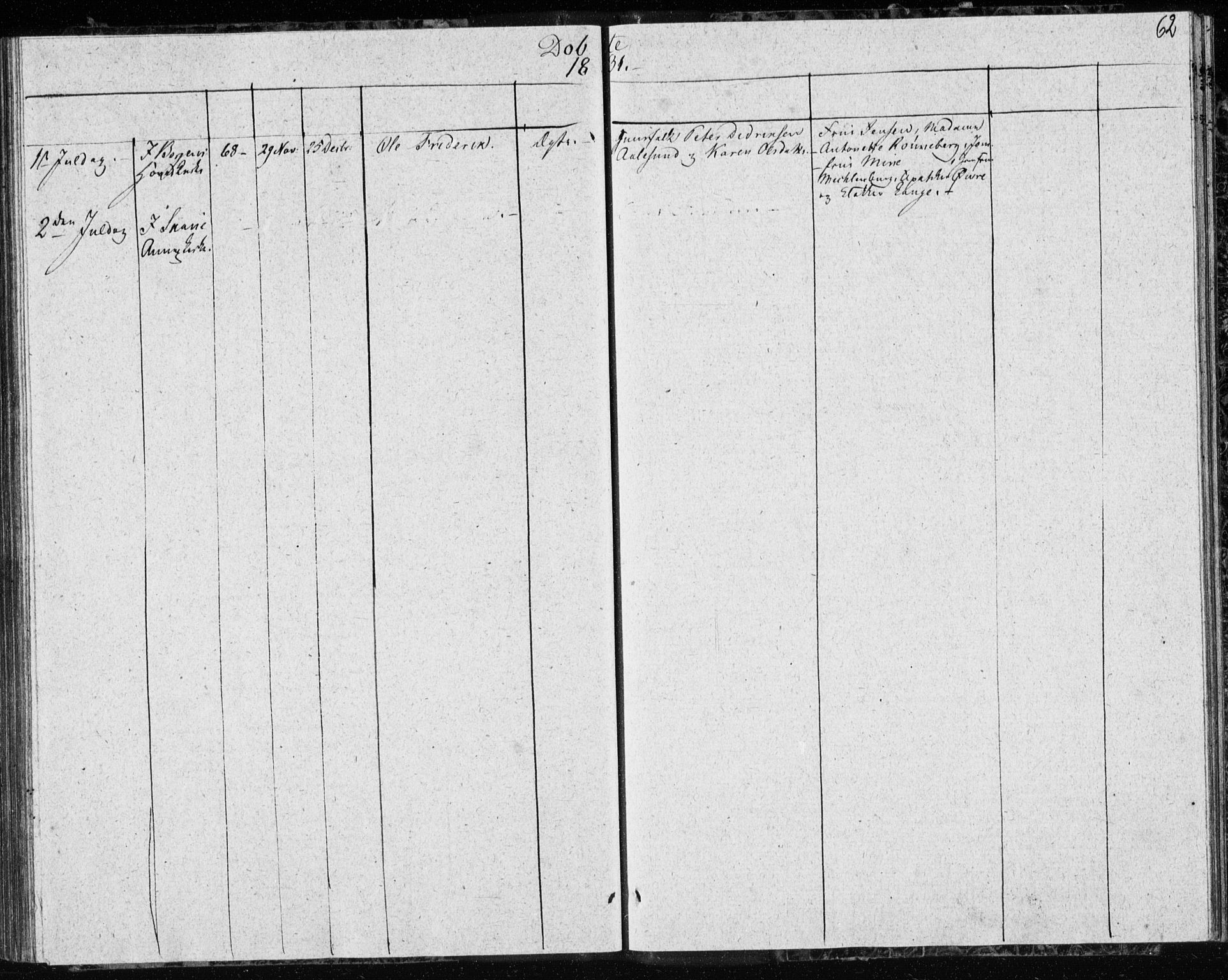 Ministerialprotokoller, klokkerbøker og fødselsregistre - Møre og Romsdal, AV/SAT-A-1454/528/L0413: Curate's parish register no. 528B01, 1828-1832, p. 62