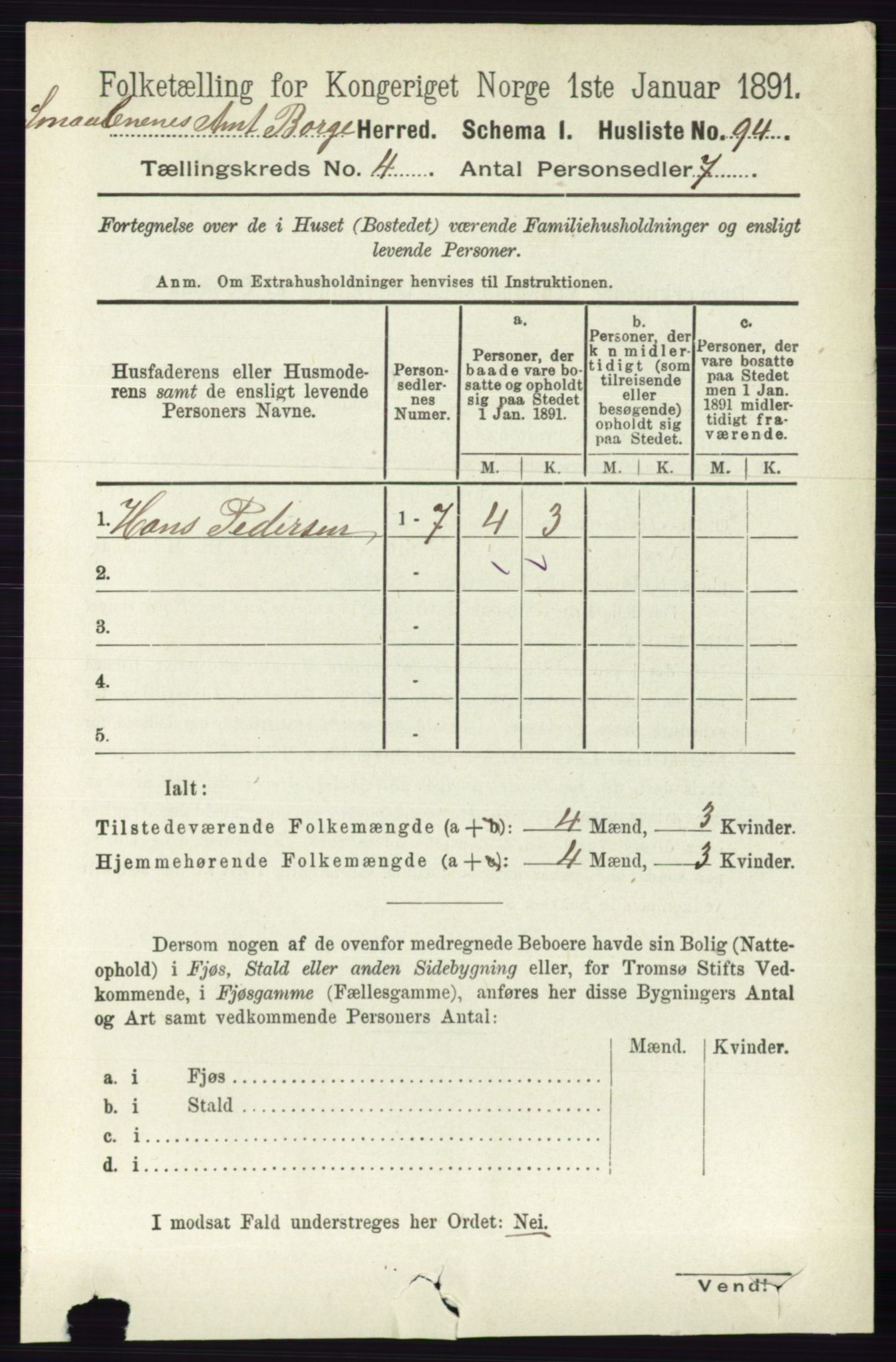 RA, 1891 census for 0113 Borge, 1891, p. 1652