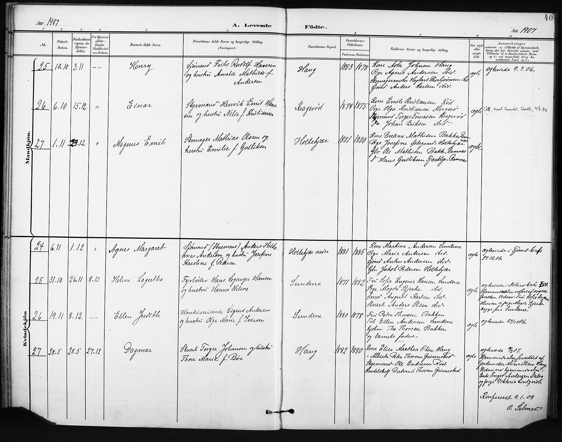 Tjøme kirkebøker, AV/SAKO-A-328/F/Fa/L0005: Parish register (official) no. I 5, 1901-1909, p. 40