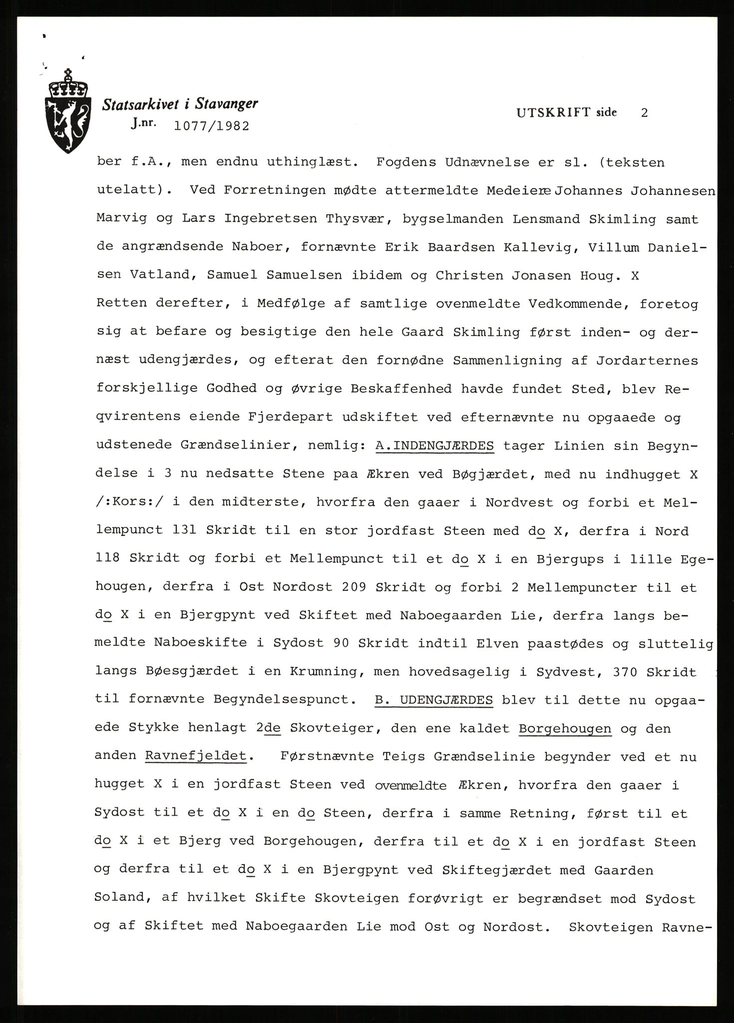 Statsarkivet i Stavanger, AV/SAST-A-101971/03/Y/Yj/L0075: Avskrifter sortert etter gårdsnavn: Skastad - Skjerveim, 1750-1930, p. 529