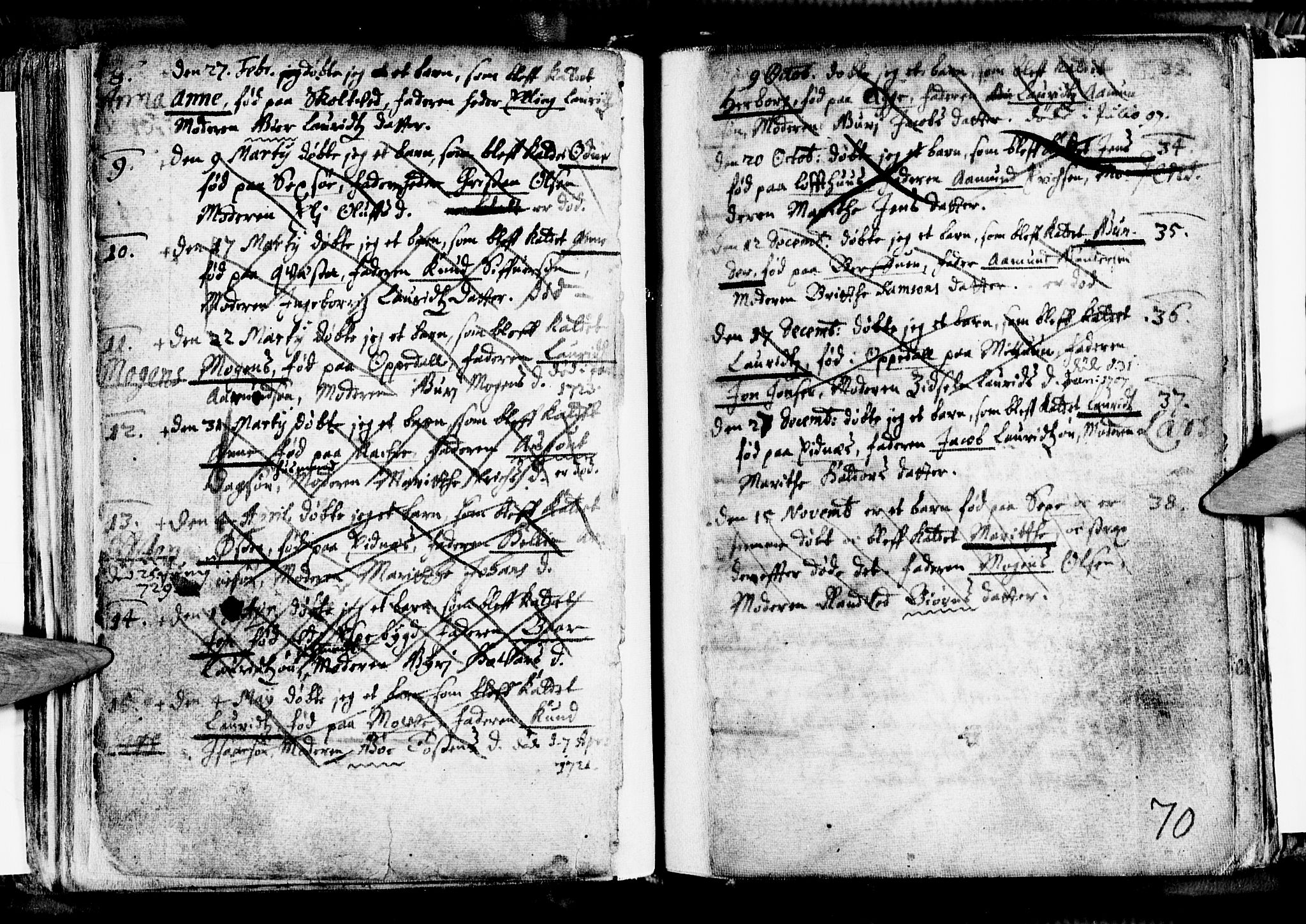 Ullensvang sokneprestembete, SAB/A-78701/H/Haa: Parish register (official) no. A 1 /1, 1669-1718, p. 70