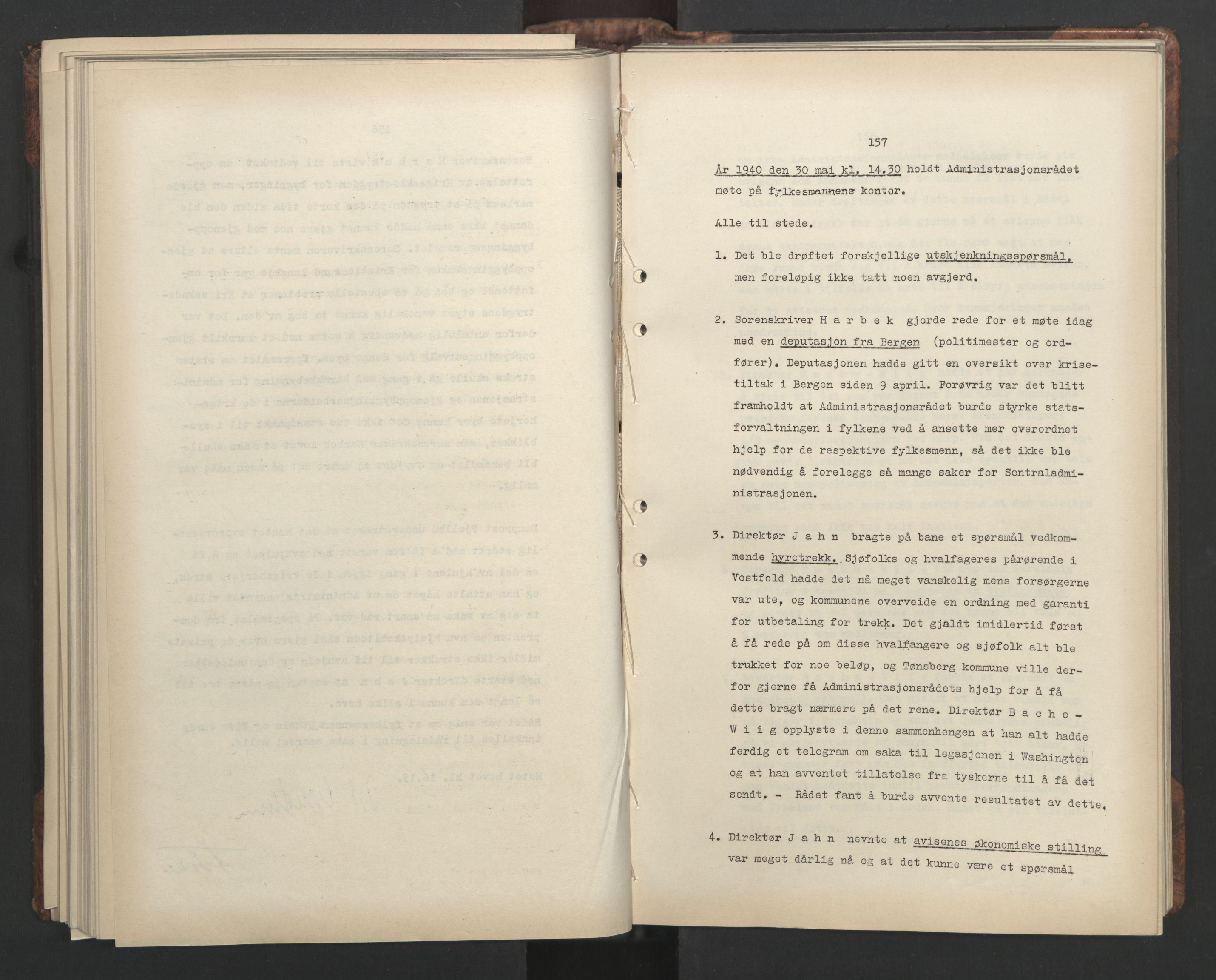 Administrasjonsrådet, AV/RA-S-1004/A/L0001: Møteprotokoll med tillegg 15/4-25/9, 1940, p. 157