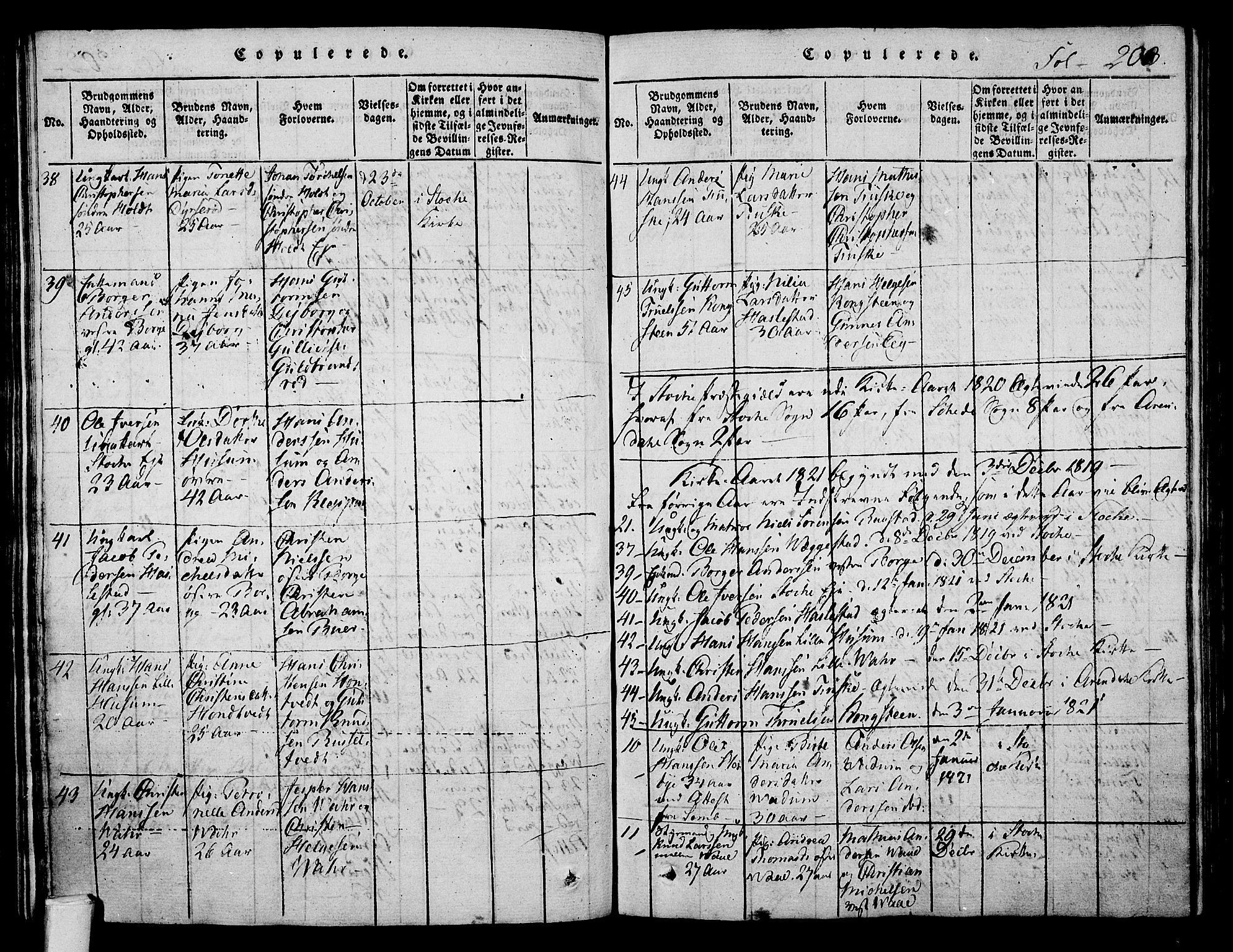 Stokke kirkebøker, AV/SAKO-A-320/F/Fa/L0005: Parish register (official) no. I 5, 1815-1826, p. 203