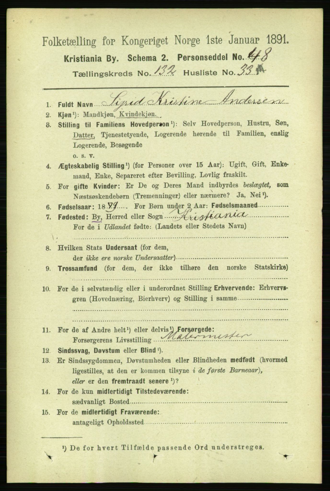 RA, 1891 census for 0301 Kristiania, 1891, p. 71902
