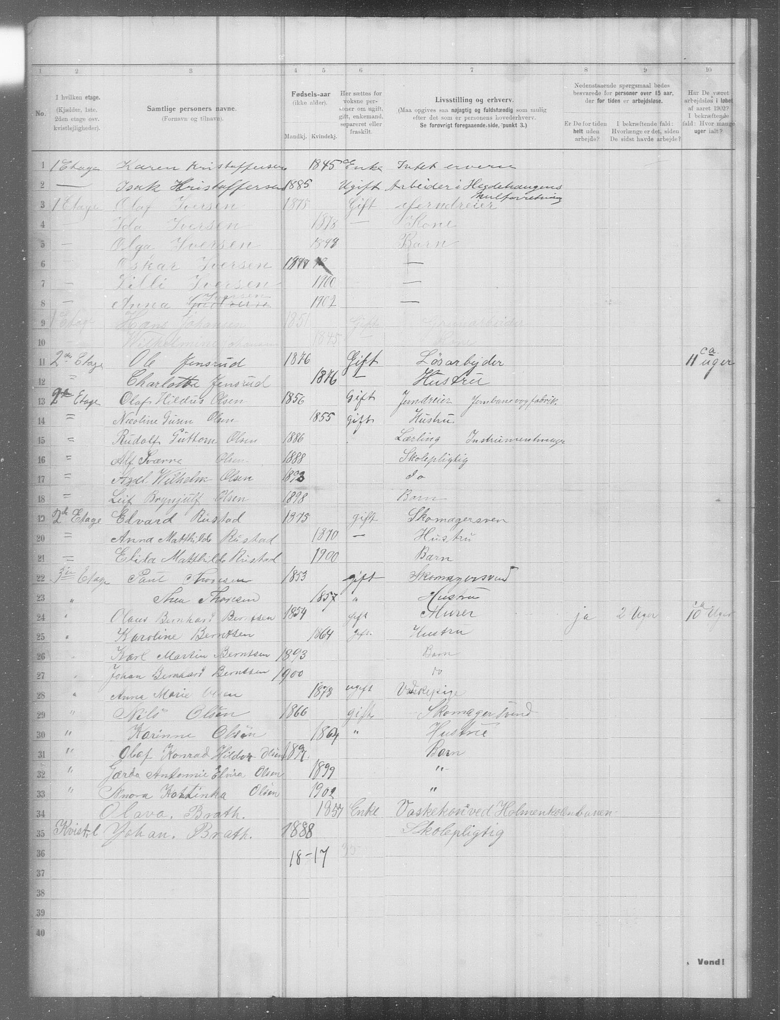 OBA, Municipal Census 1902 for Kristiania, 1902, p. 5490