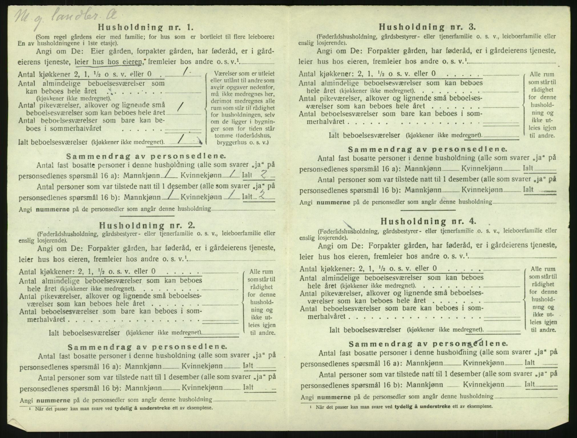 SAH, 1920 census for Vang (Oppland), 1920, p. 668