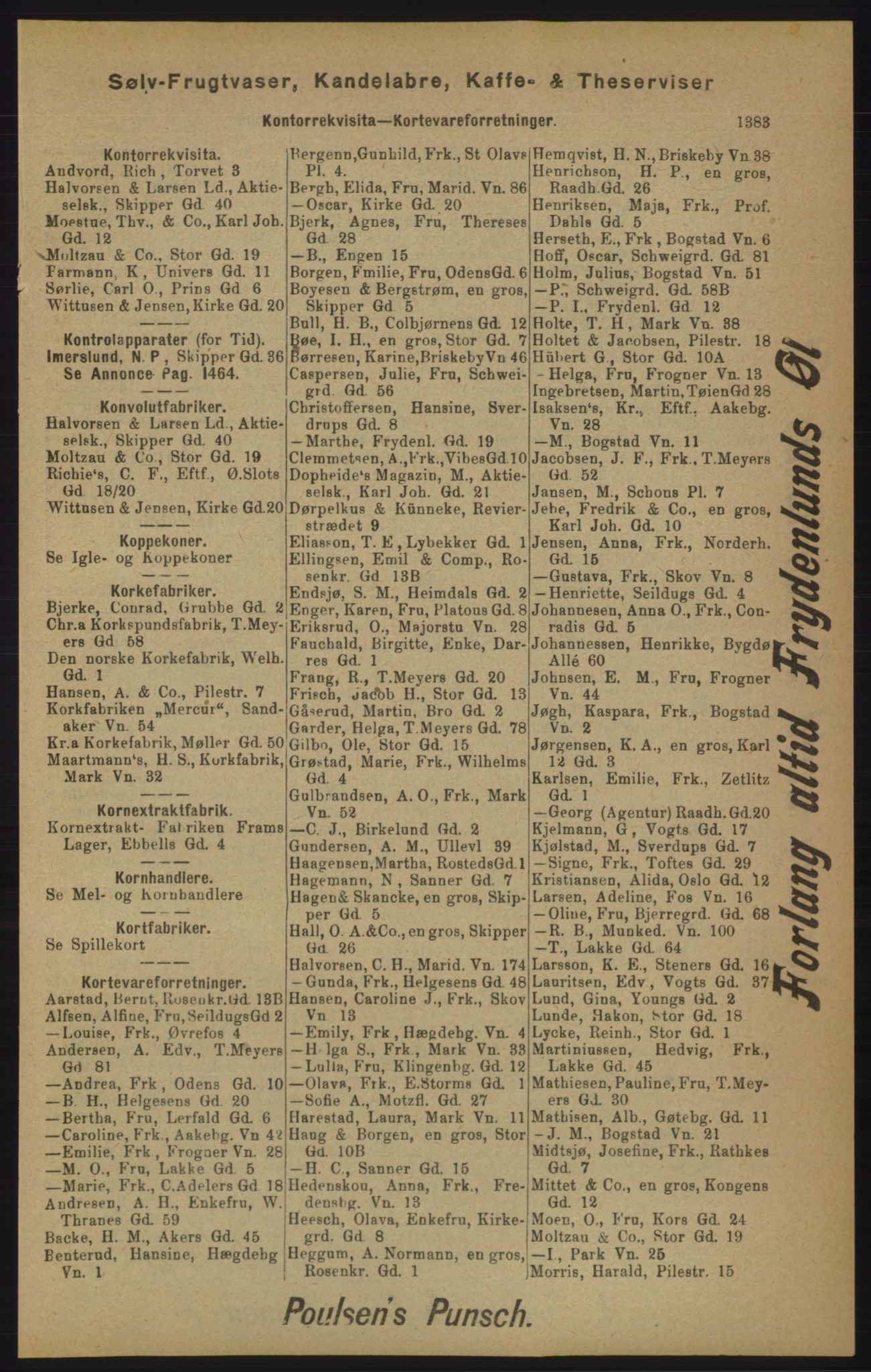 Kristiania/Oslo adressebok, PUBL/-, 1905, p. 1383