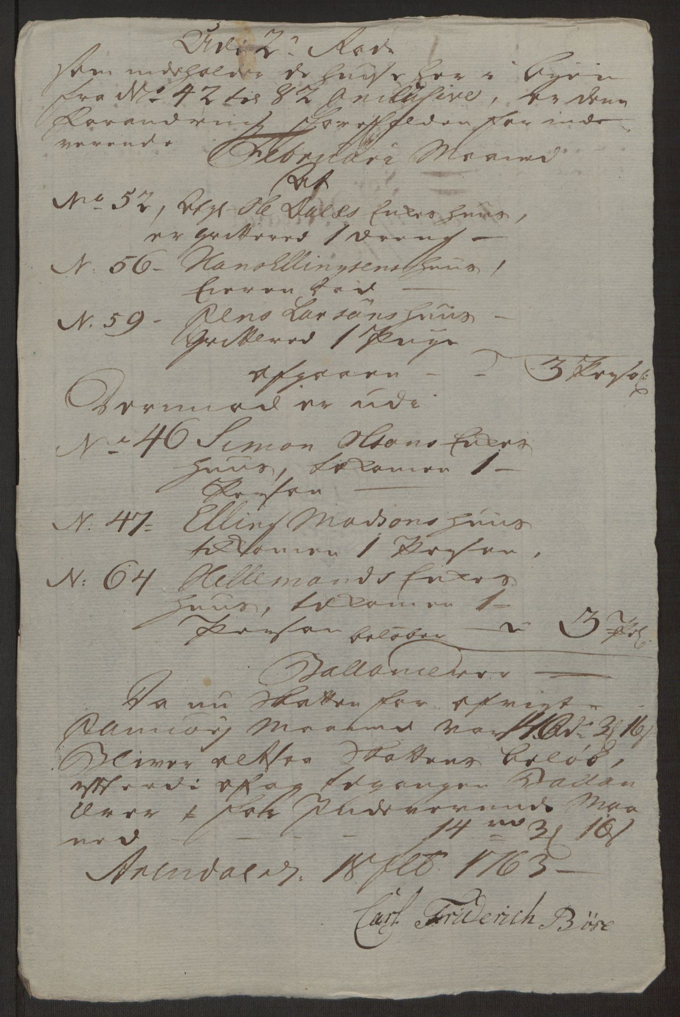 Rentekammeret inntil 1814, Reviderte regnskaper, Byregnskaper, AV/RA-EA-4066/R/Rl/L0230/0001: [L4] Kontribusjonsregnskap / Ekstraskatt, 1762-1764, p. 319