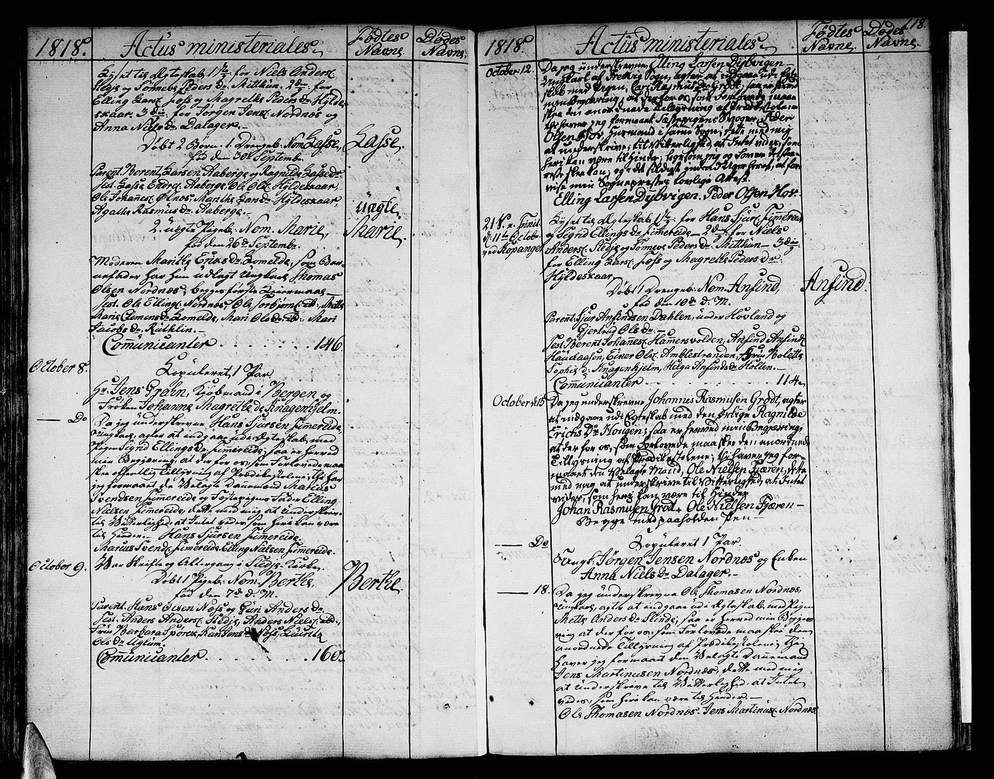 Sogndal sokneprestembete, SAB/A-81301/H/Haa/Haaa/L0009: Parish register (official) no. A 9, 1809-1821, p. 118