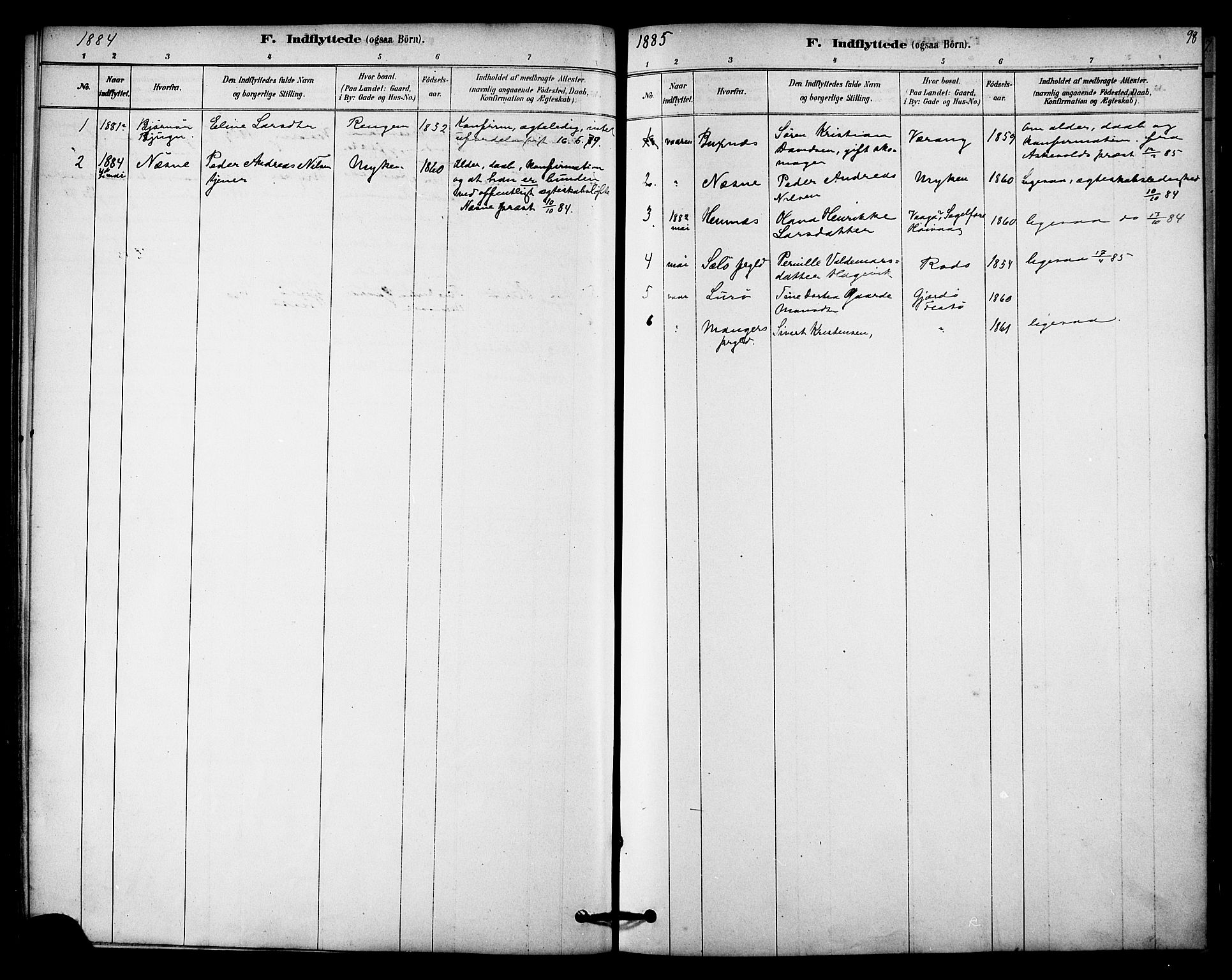 Ministerialprotokoller, klokkerbøker og fødselsregistre - Nordland, SAT/A-1459/841/L0609: Parish register (official) no. 841A13, 1878-1902, p. 98