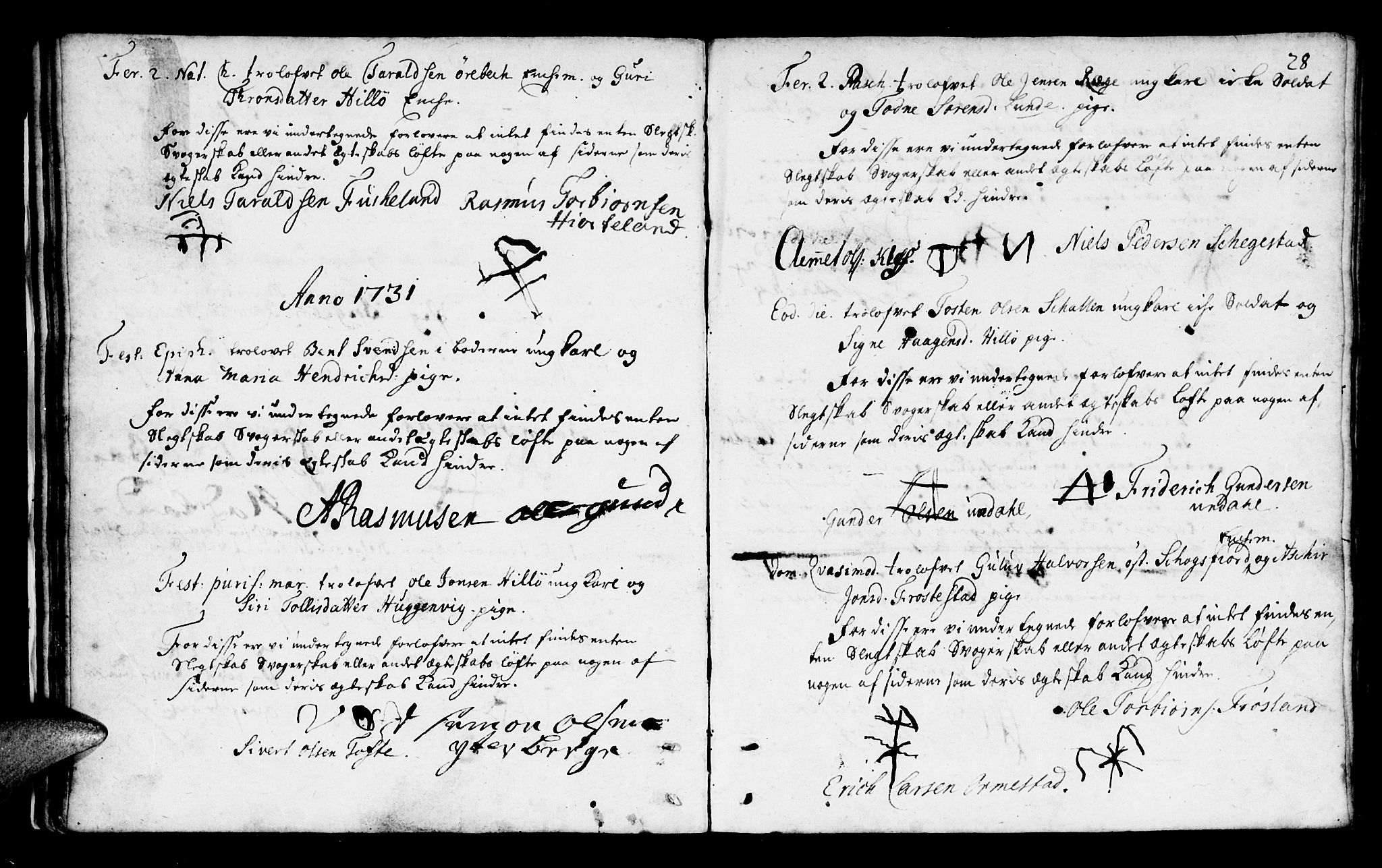 Mandal sokneprestkontor, SAK/1111-0030/F/Fa/Faa/L0002: Parish register (official) no. A 2, 1720-1754, p. 28