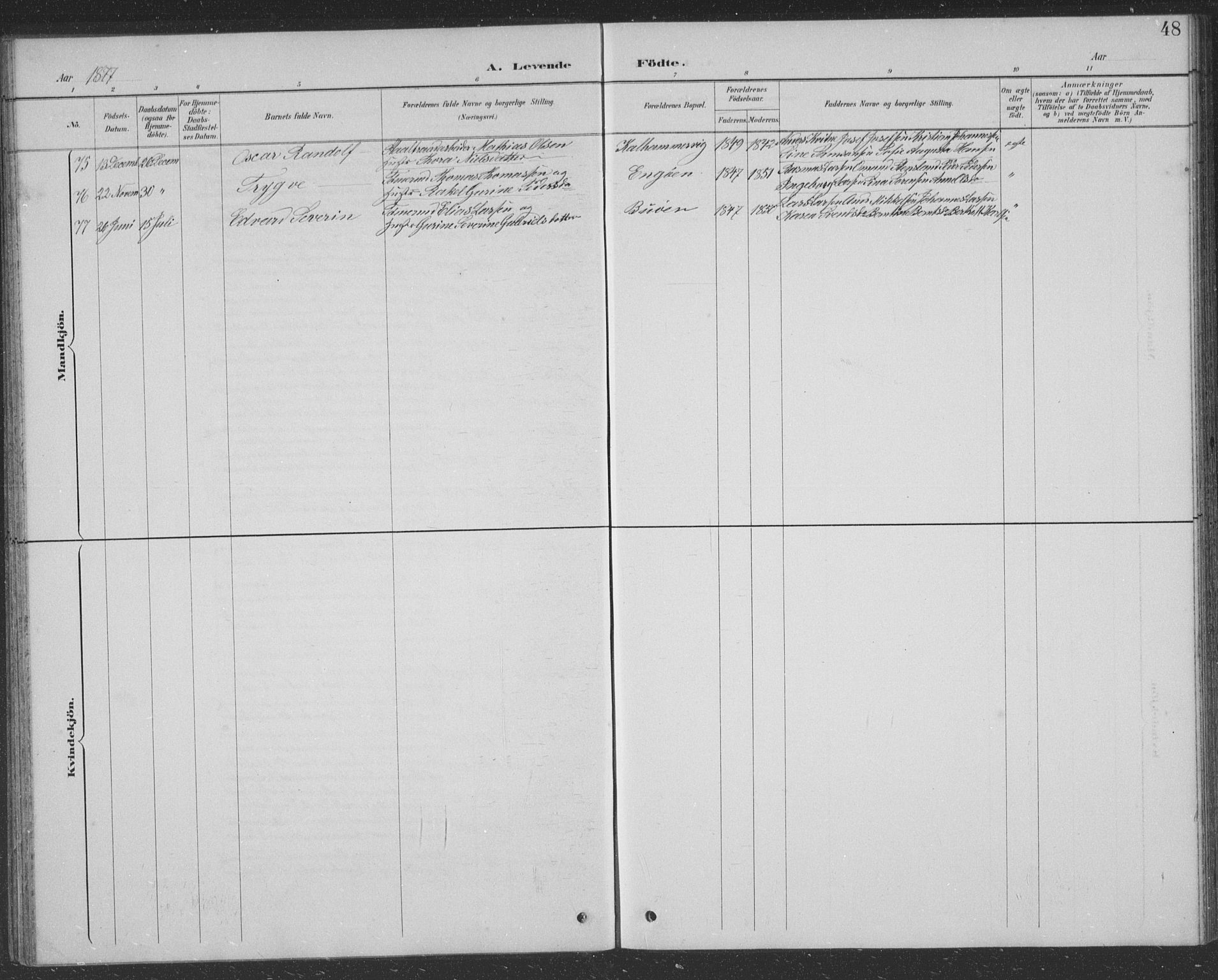 Hetland sokneprestkontor, AV/SAST-A-101826/30/30BB/L0004: Parish register (copy) no. B 4, 1869-1877, p. 48