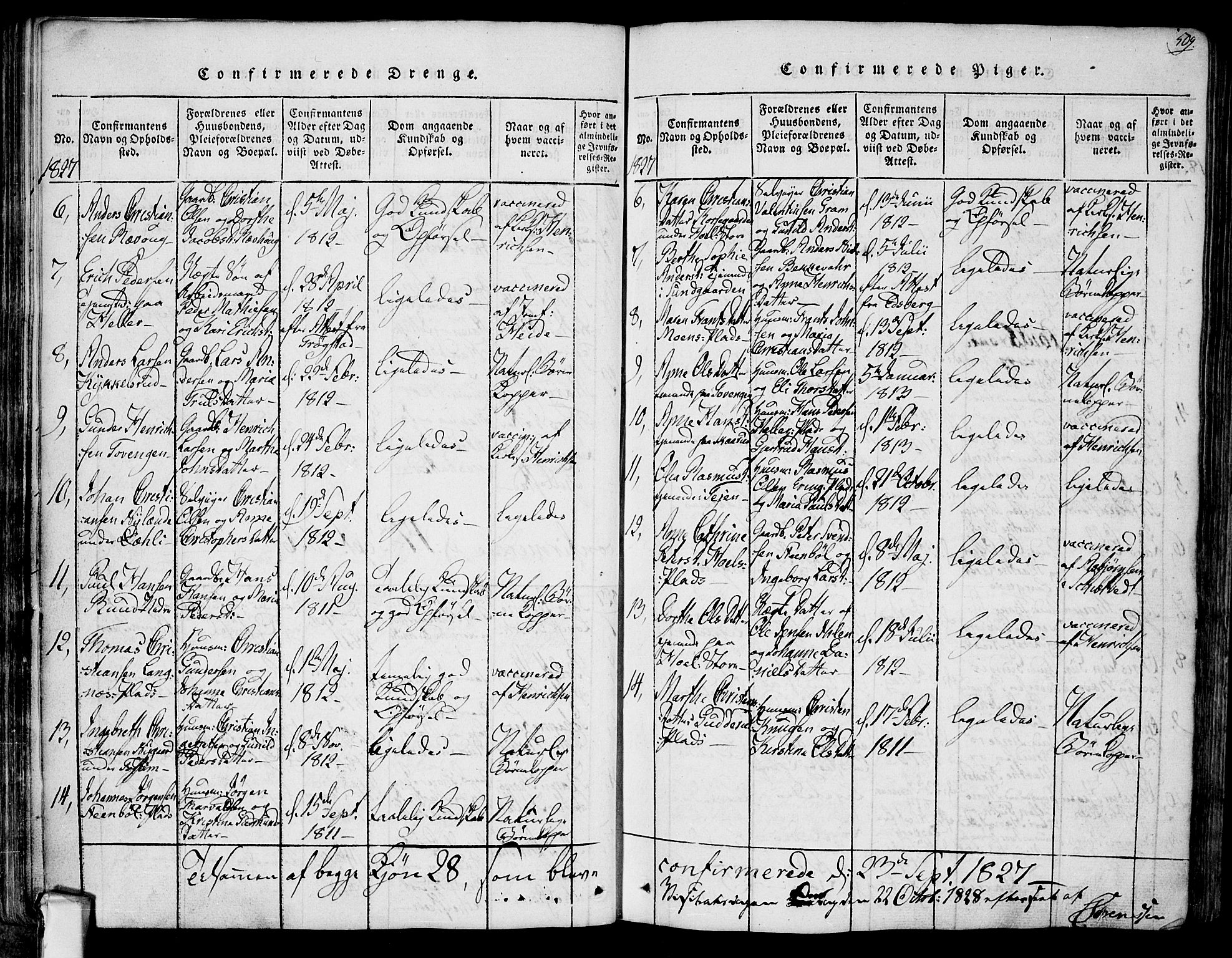 Askim prestekontor Kirkebøker, AV/SAO-A-10900/F/Fa/L0004: Parish register (official) no. 4, 1817-1846, p. 508-509