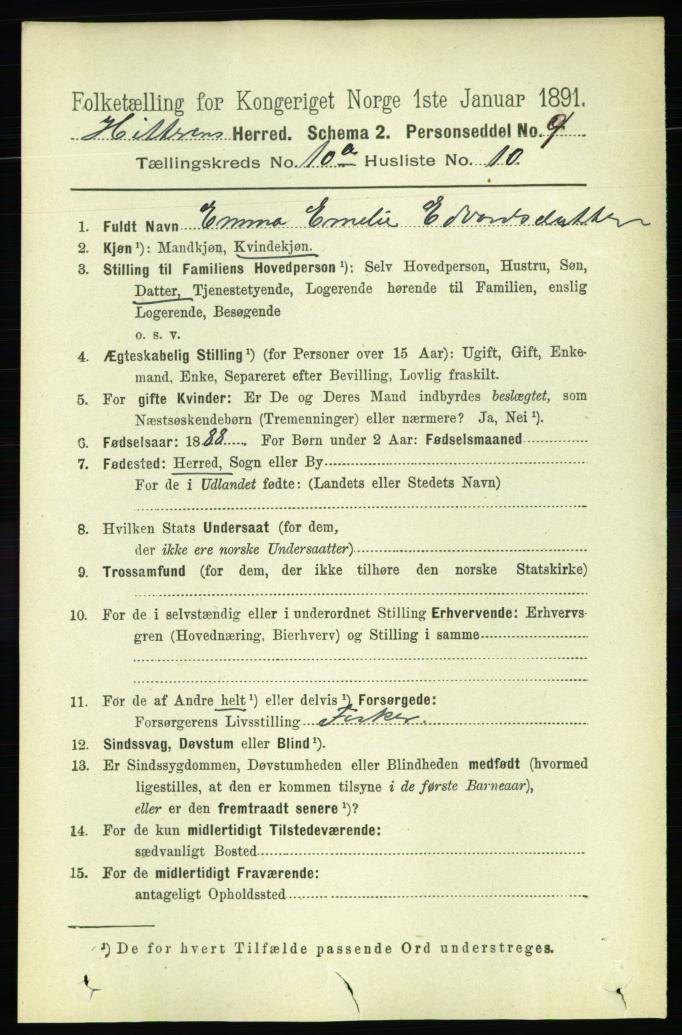 RA, 1891 census for 1617 Hitra, 1891, p. 2298