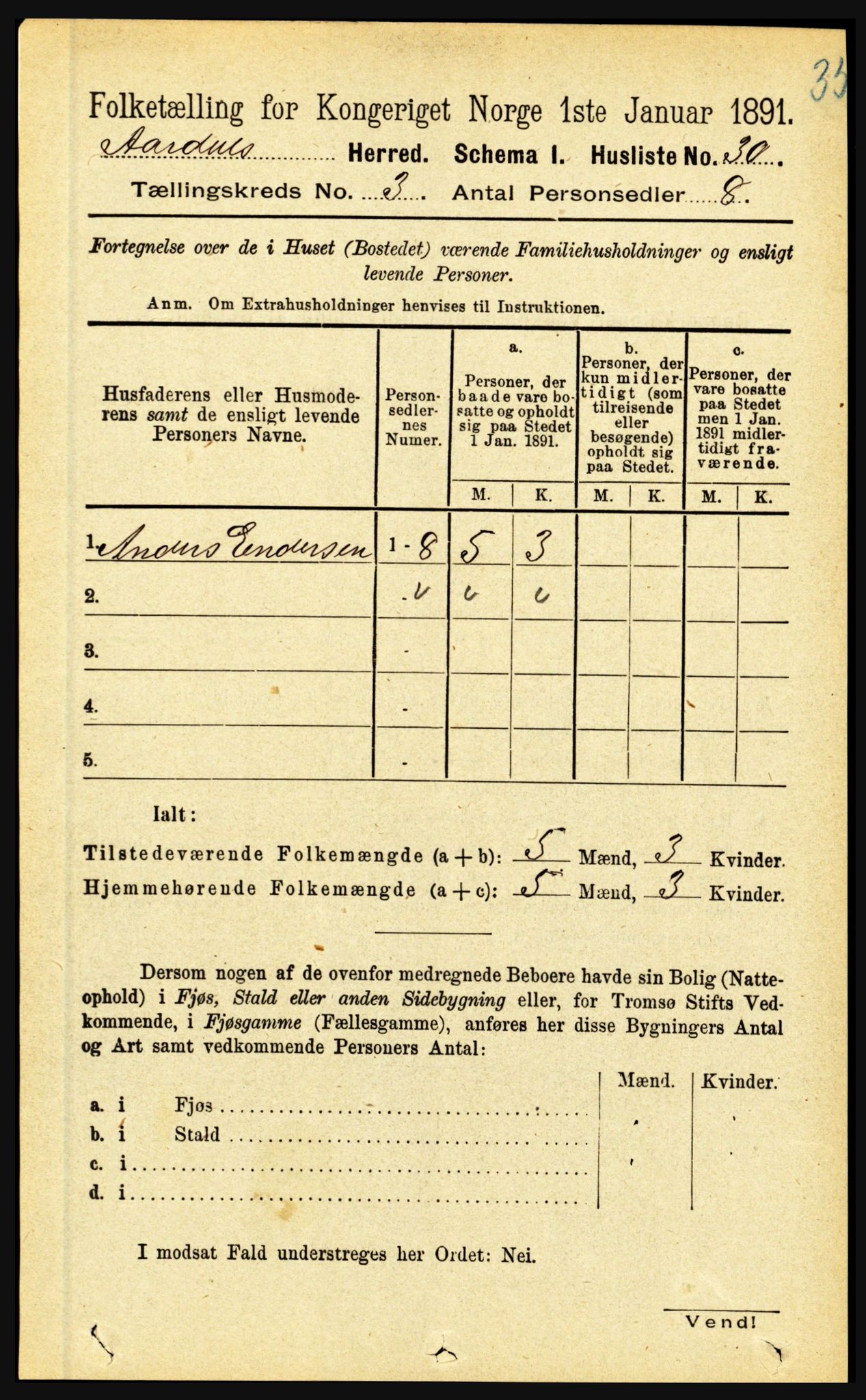 RA, 1891 census for 1424 Årdal, 1891, p. 394