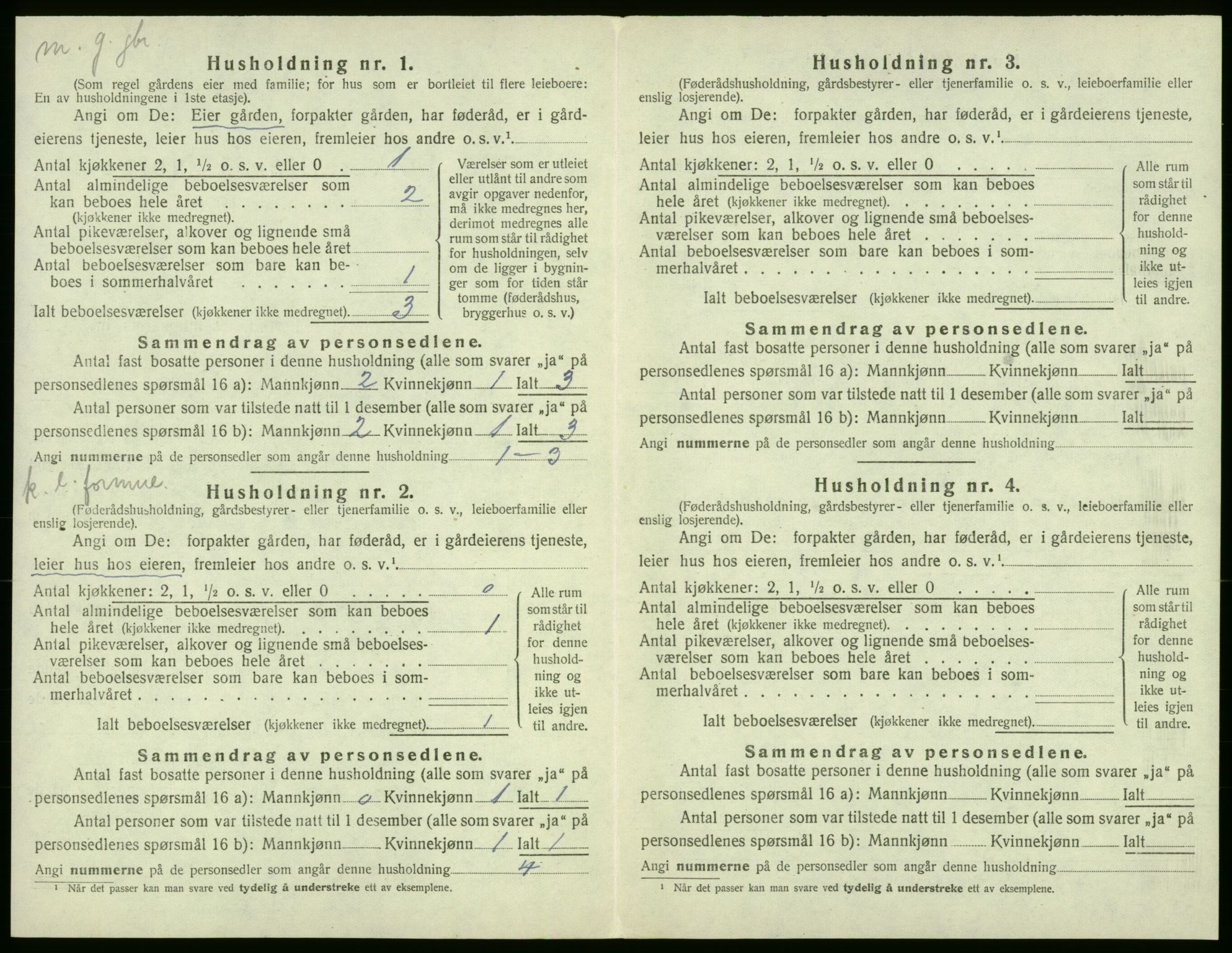 SAB, 1920 census for Stord, 1920, p. 198