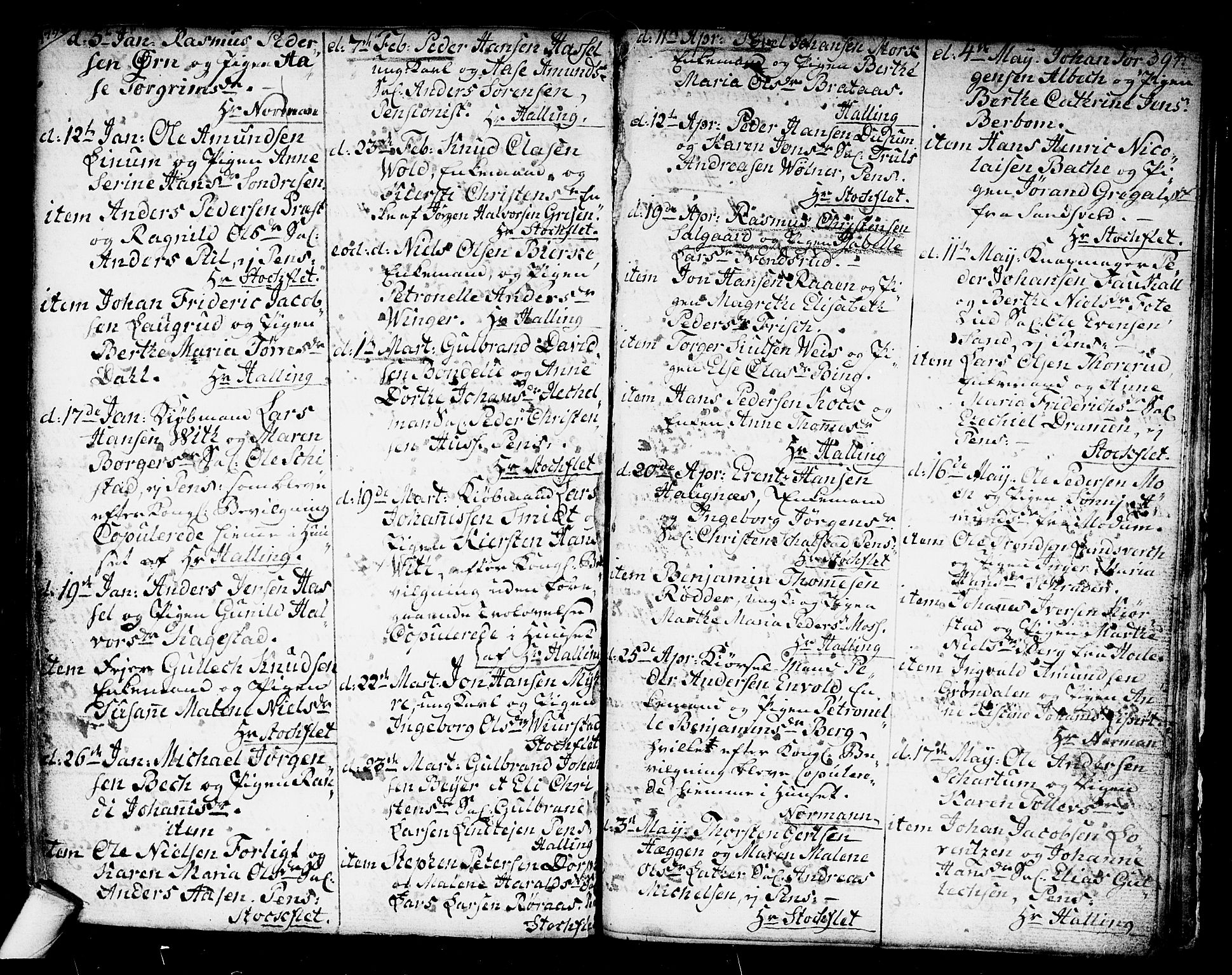 Kongsberg kirkebøker, SAKO/A-22/F/Fa/L0006: Parish register (official) no. I 6, 1783-1797, p. 394