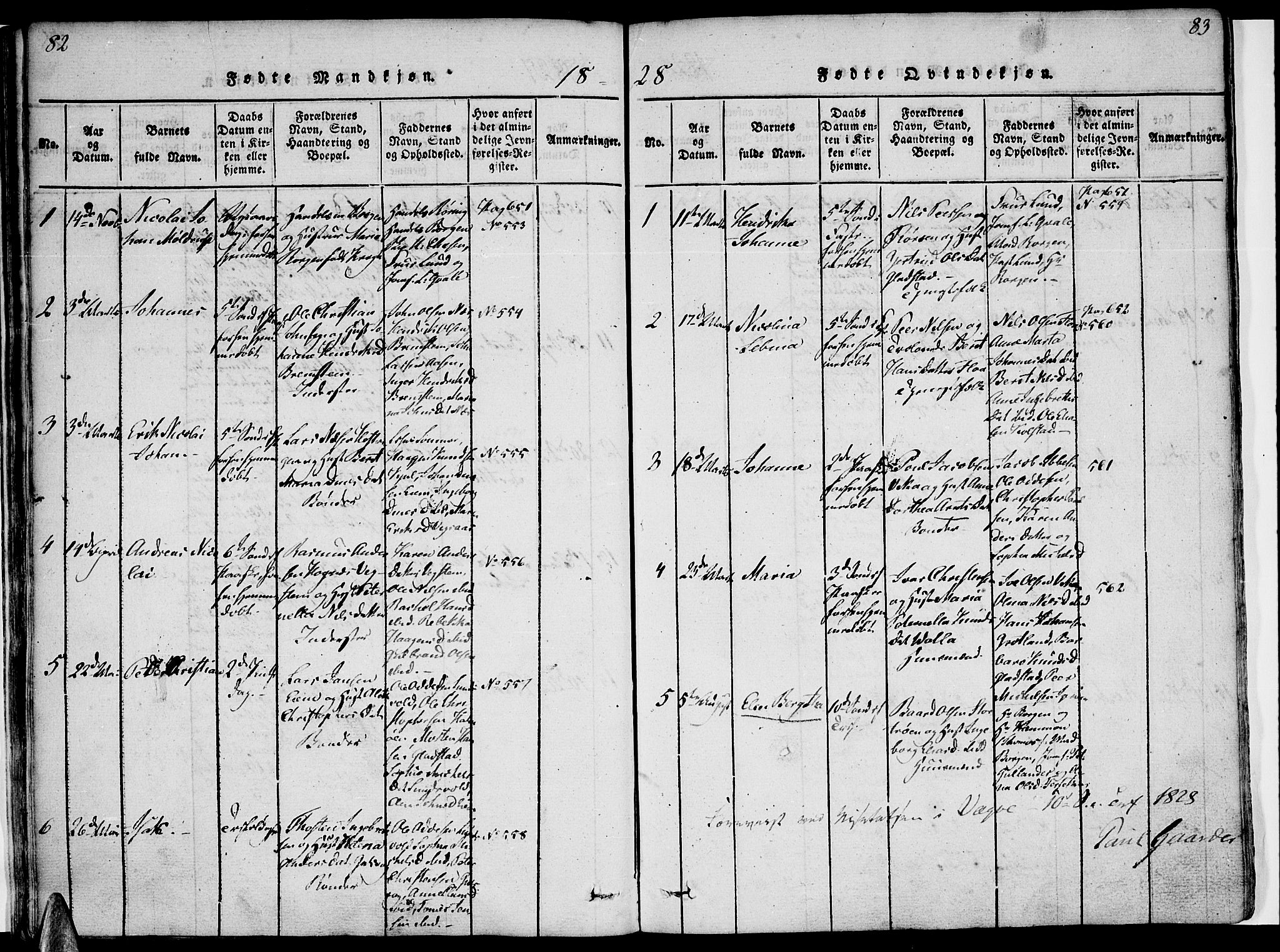 Ministerialprotokoller, klokkerbøker og fødselsregistre - Nordland, SAT/A-1459/816/L0239: Parish register (official) no. 816A05, 1820-1845, p. 82-83