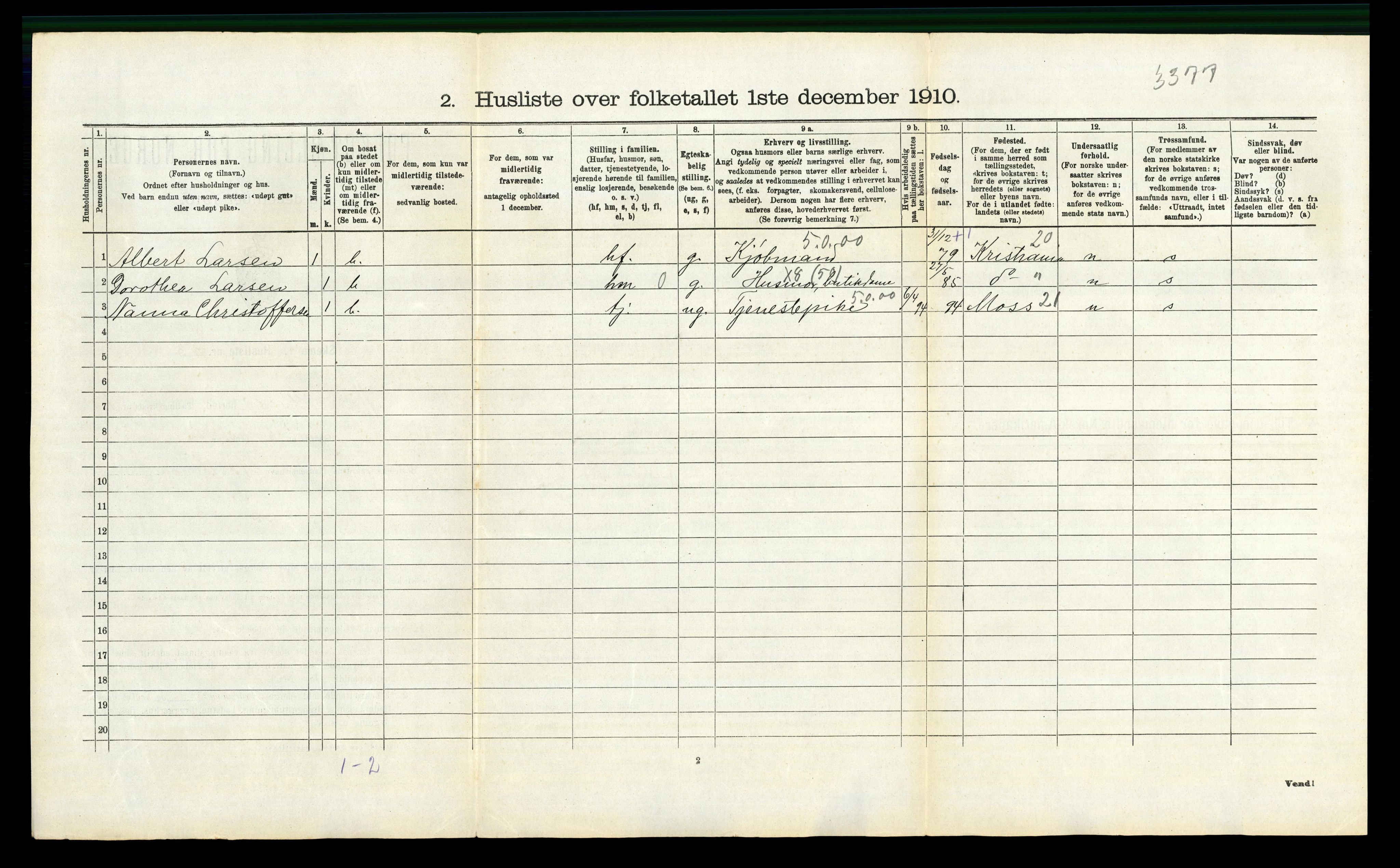 RA, 1910 census for Moss, 1910, p. 143