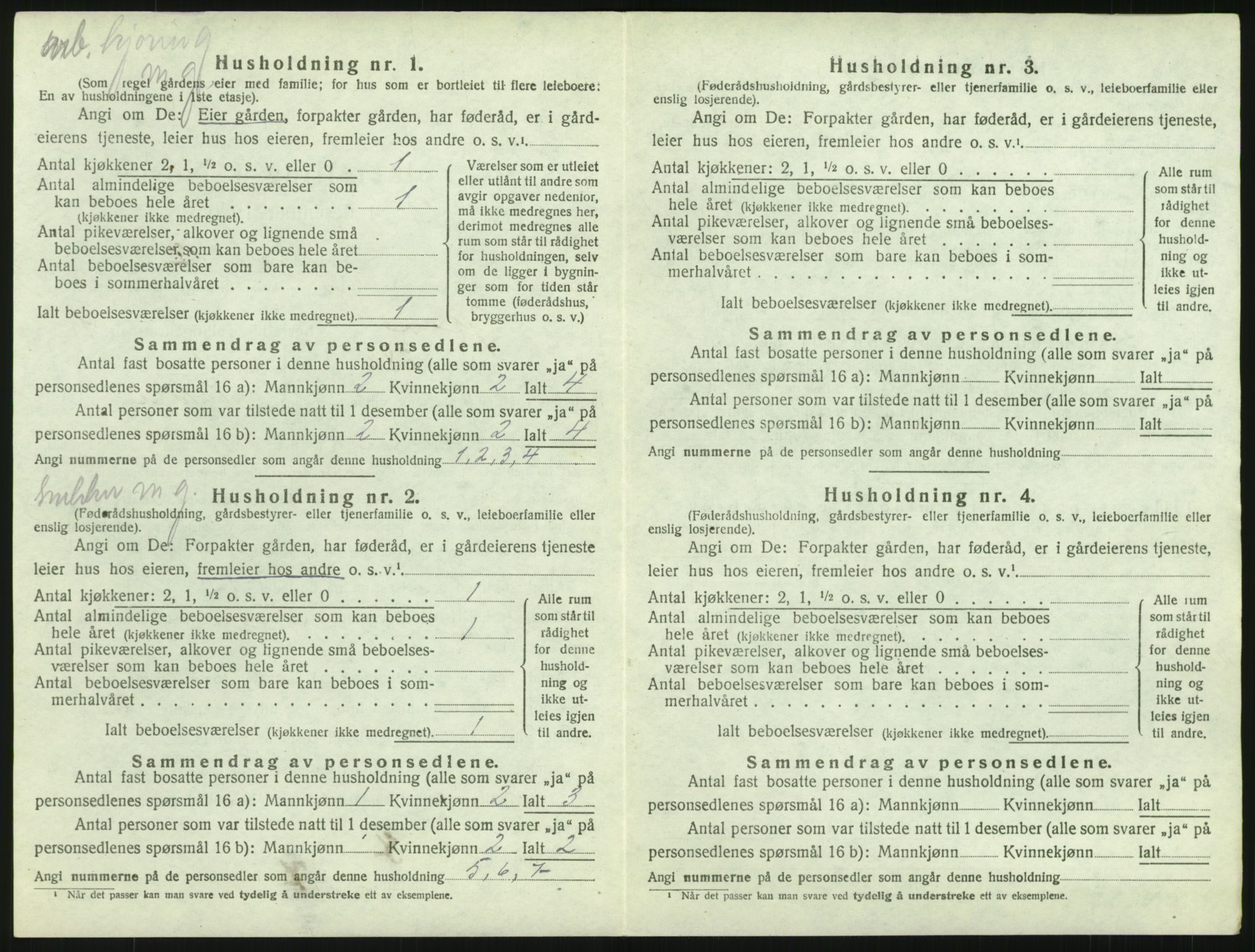 SAH, 1920 census for Gran, 1920, p. 51