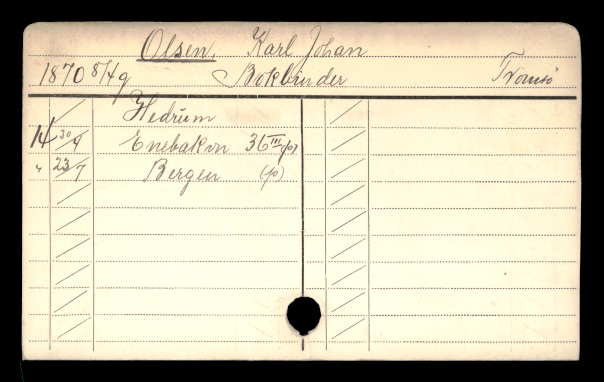 Oslo folkeregister, Registerkort, AV/SAO-A-11715/D/Da/L0072: Menn: Olsen Karl - Olsen Olaus, 1906-1919