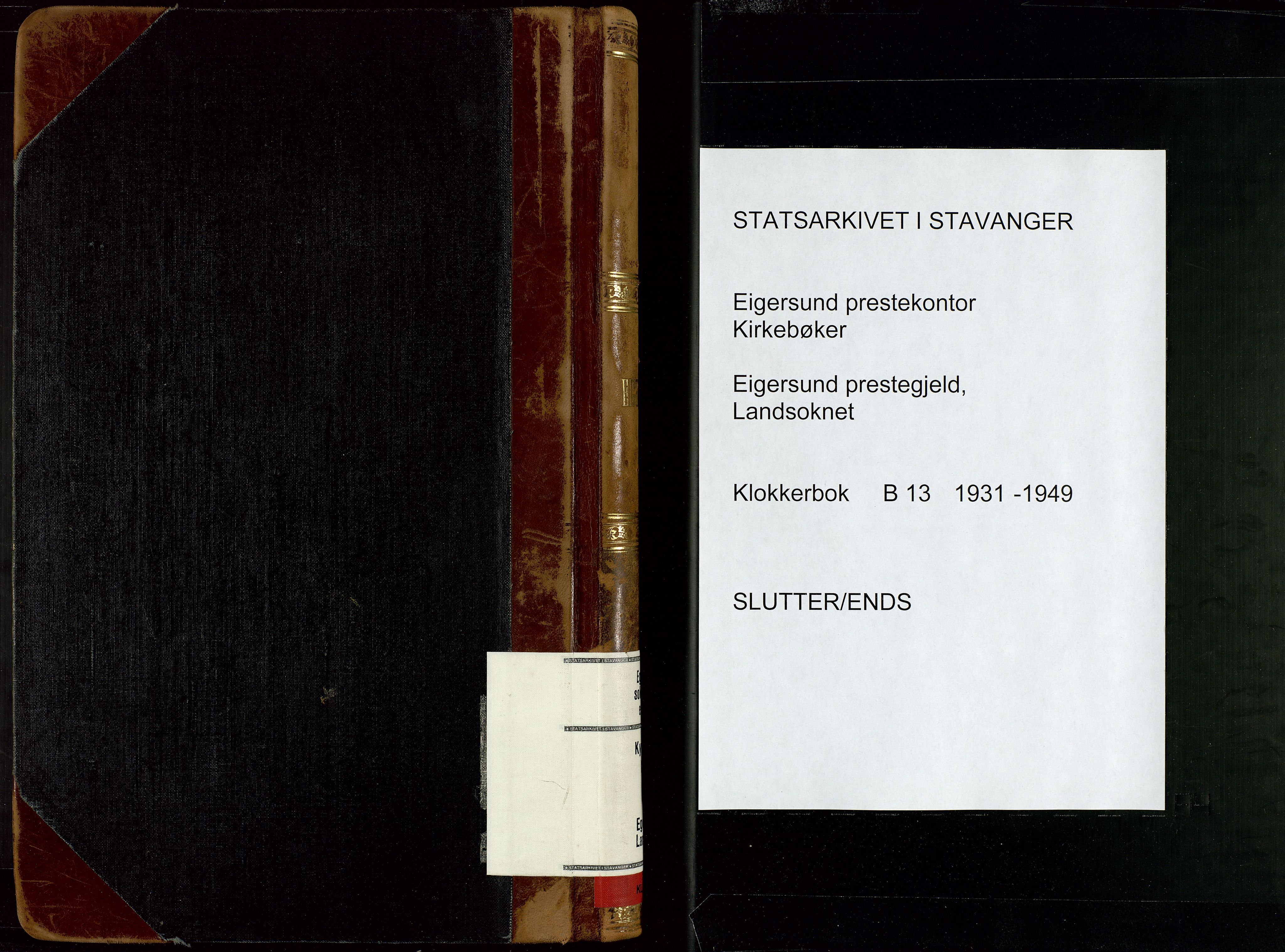 Eigersund sokneprestkontor, AV/SAST-A-101807/S09/L0013: Parish register (copy) no. B 13, 1931-1949