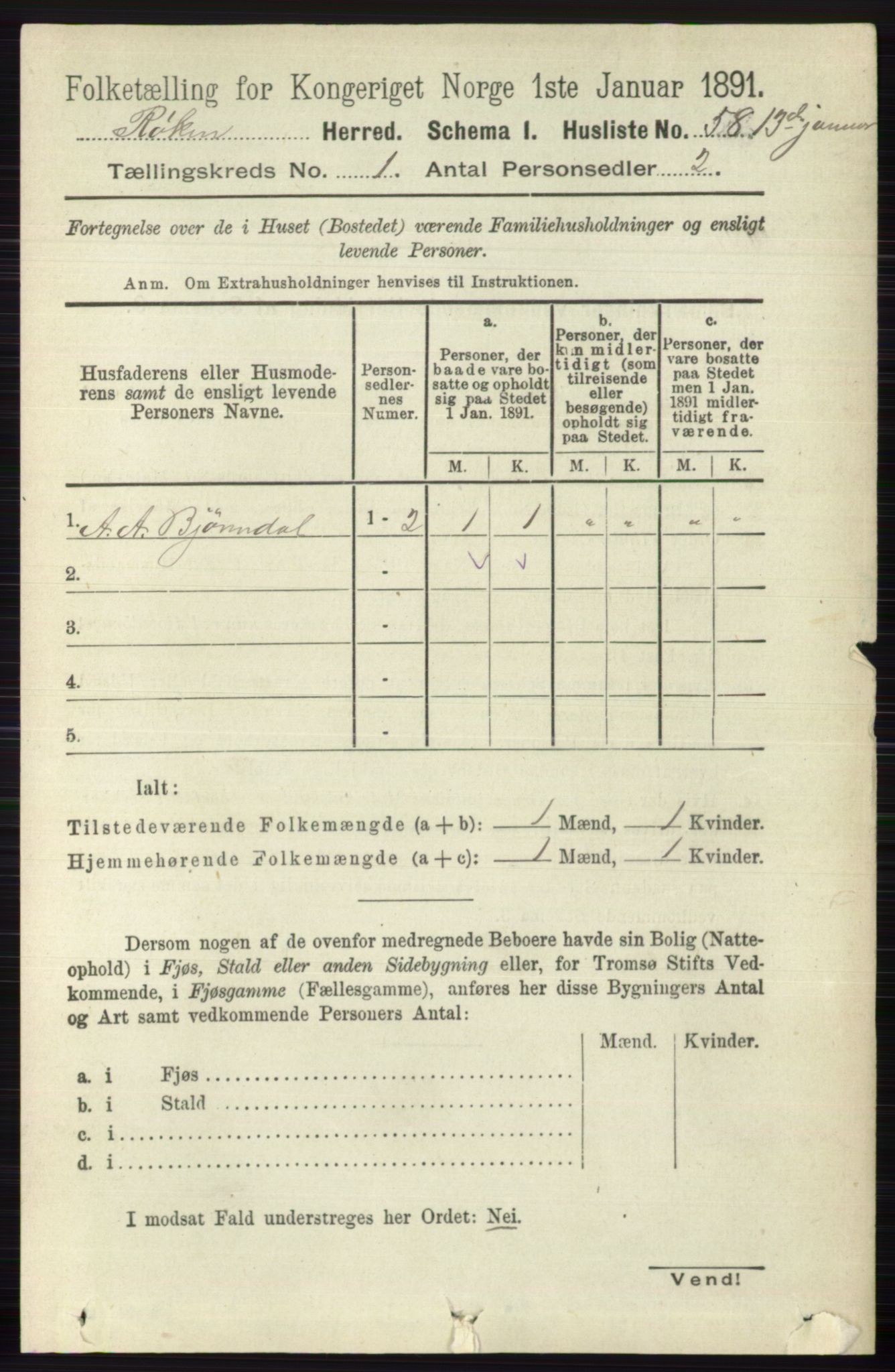 RA, 1891 census for 0627 Røyken, 1891, p. 81