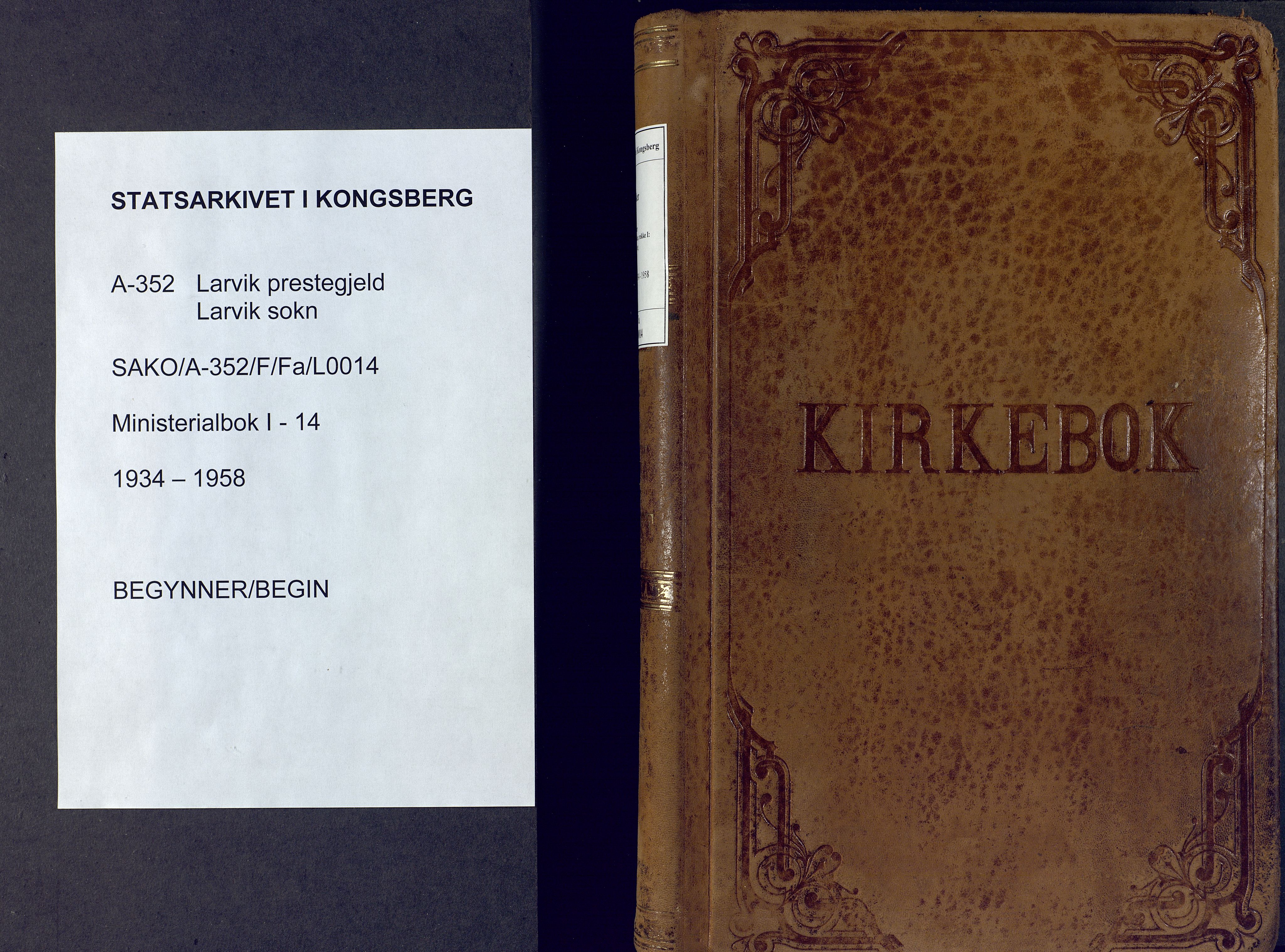 Larvik kirkebøker, SAKO/A-352/F/Fa/L0014: Parish register (official) no. I 14, 1934-1958