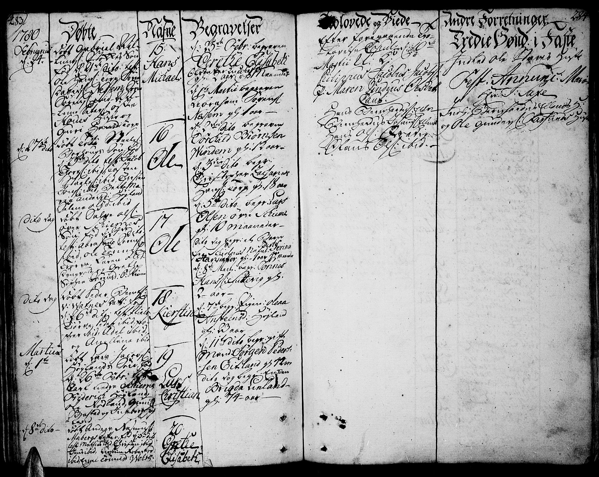 Lista sokneprestkontor, AV/SAK-1111-0027/F/Fa/L0004: Parish register (official) no. A 4, 1768-1794, p. 283-284