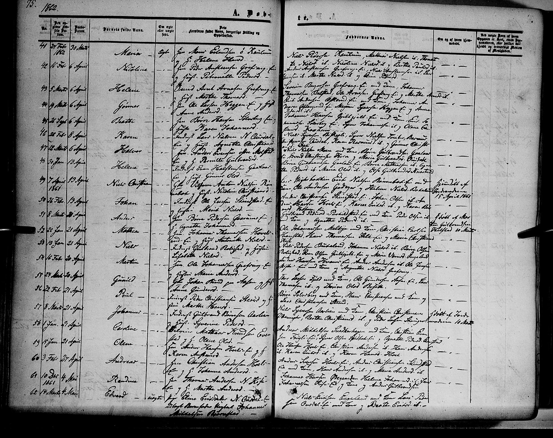 Nes prestekontor, Hedmark, AV/SAH-PREST-020/K/Ka/L0004: Parish register (official) no. 4, 1852-1886, p. 75