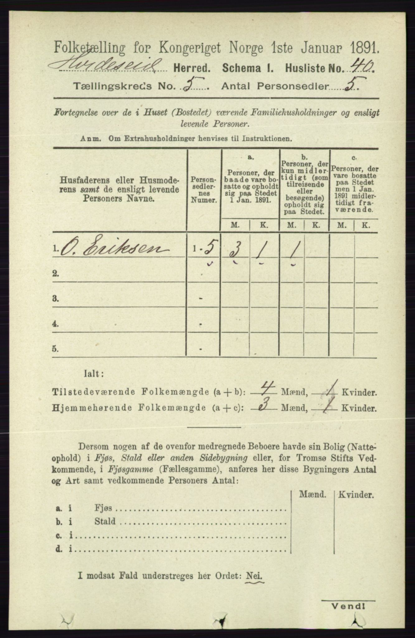 RA, 1891 census for 0829 Kviteseid, 1891, p. 901